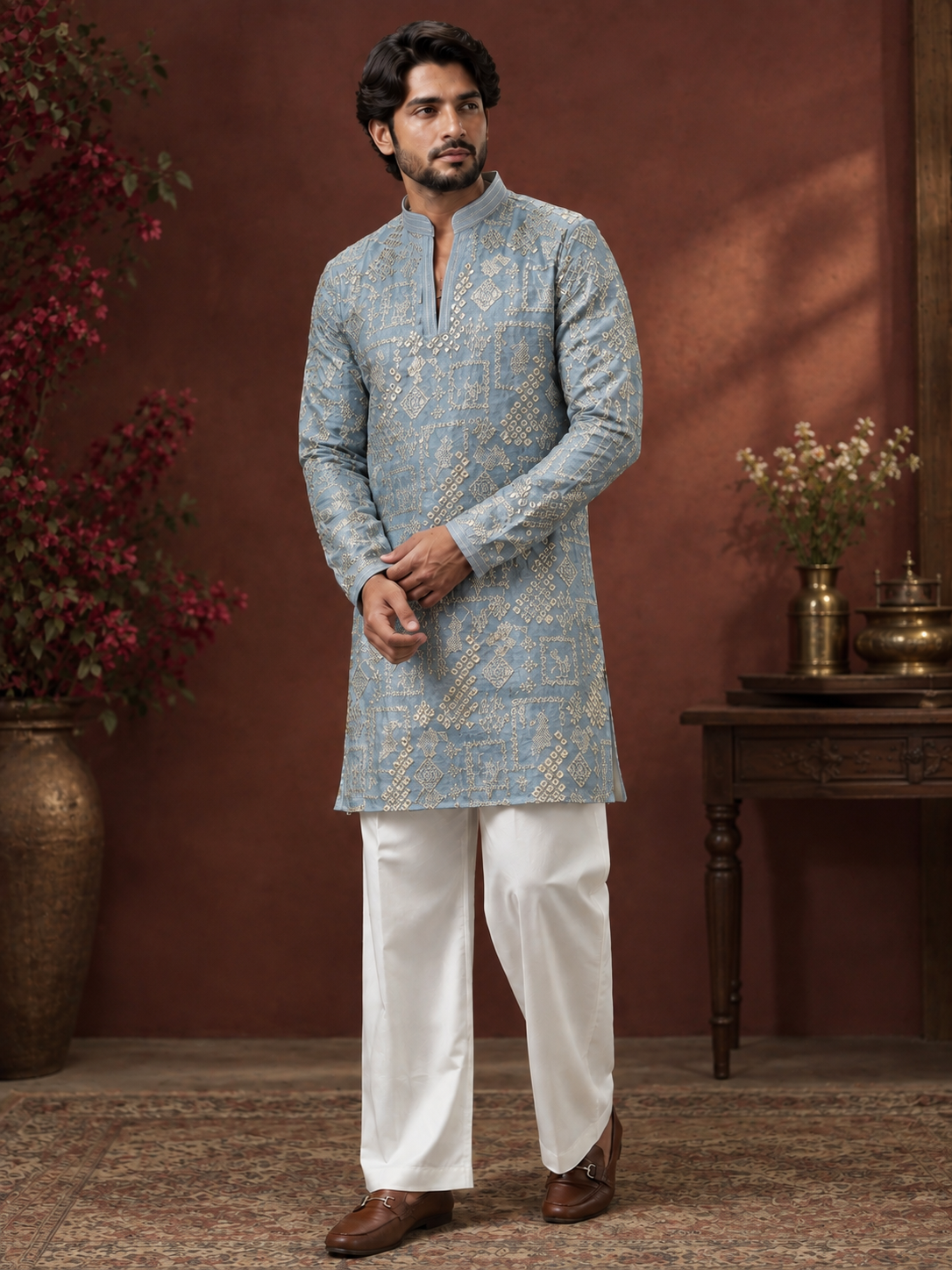 Men’s Premium Heavy Embroidered Ethnic Kurta | Festive & Wedding Wear