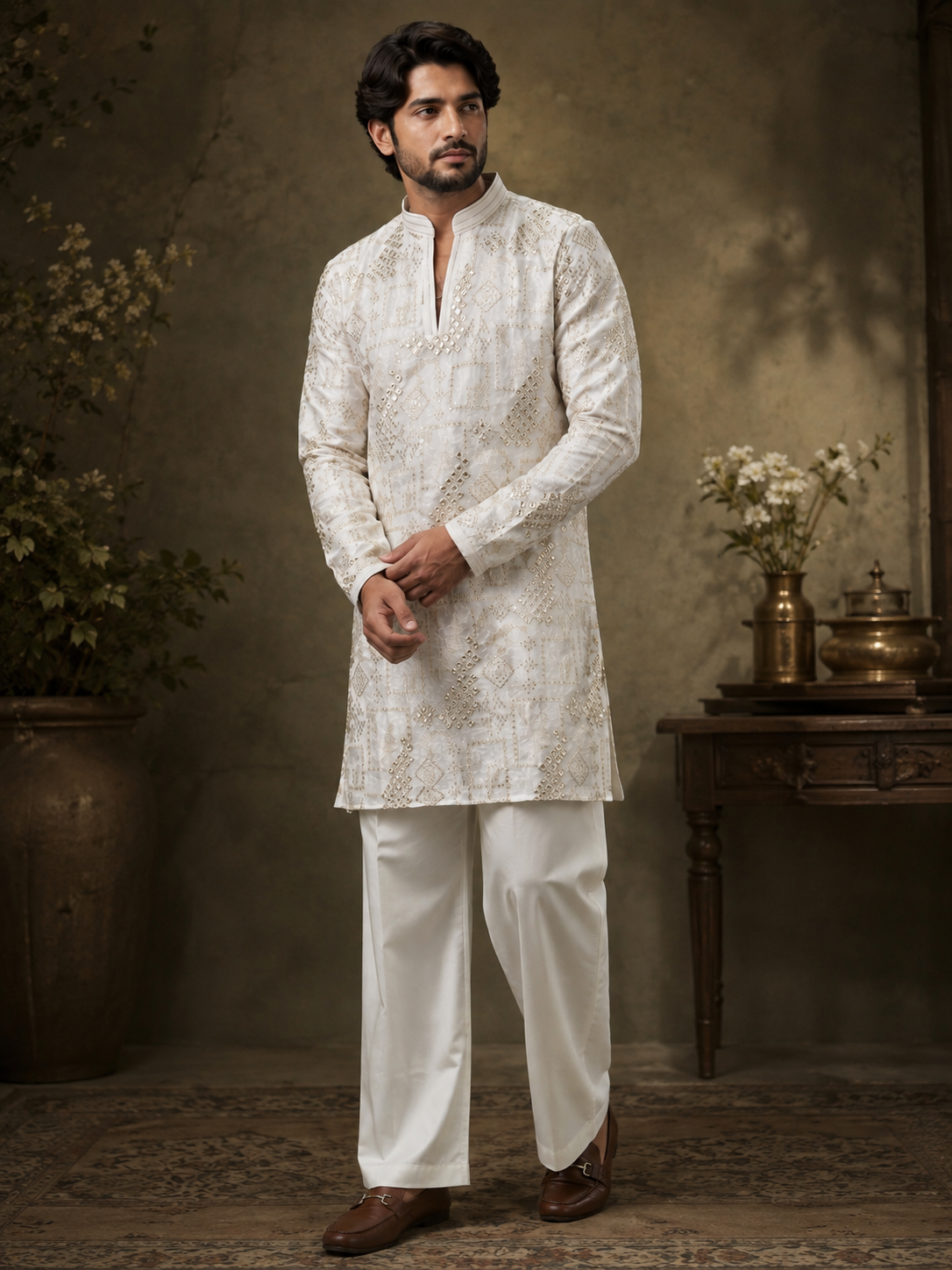Men’s Premium Heavy Embroidered Ethnic Kurta | Festive & Wedding Wear
