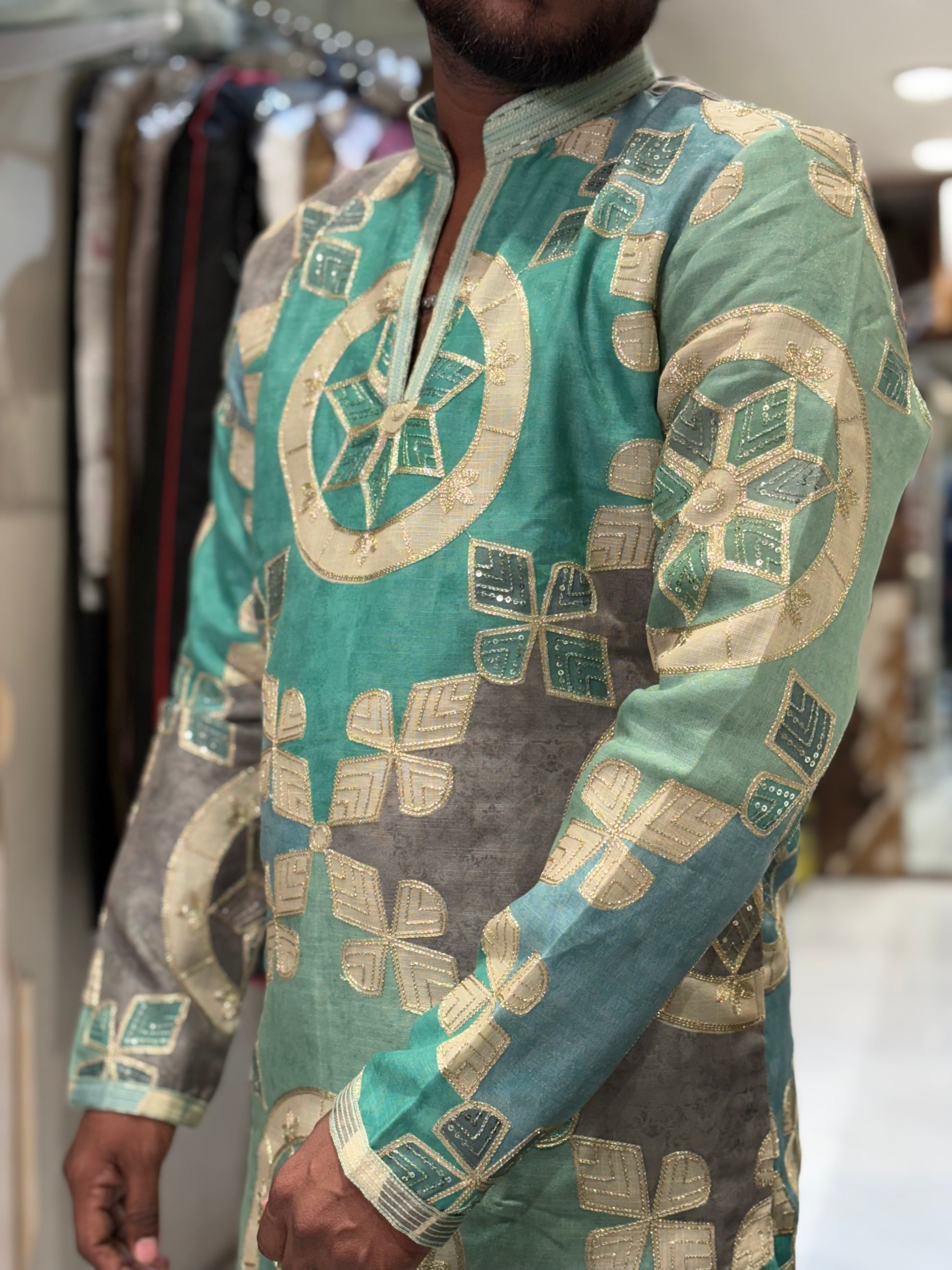 Designer Multicolor Embroidered Kurta for Men | Tulsiya
