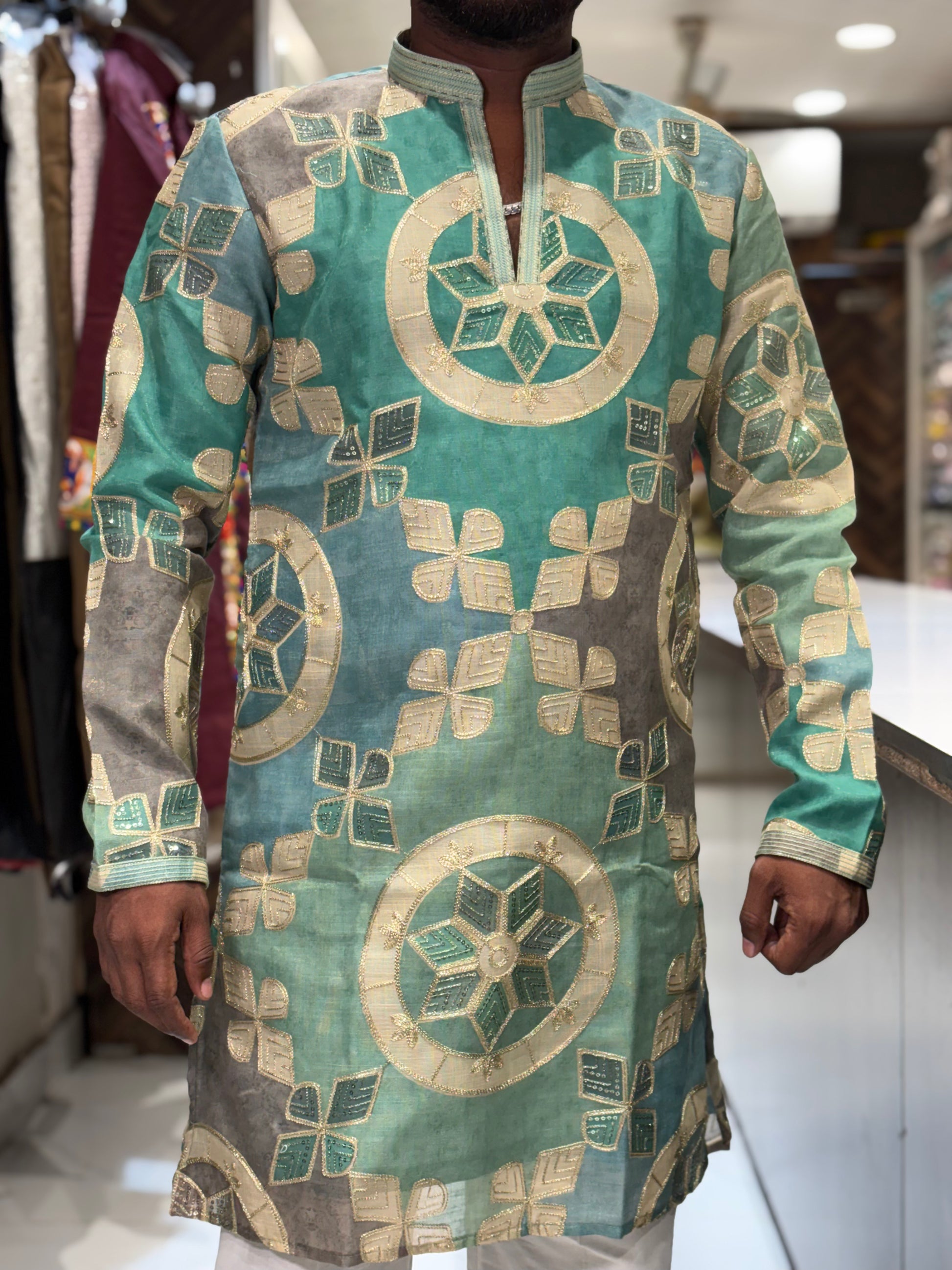 Designer Multicolor Embroidered Kurta for Men | Tulsiya