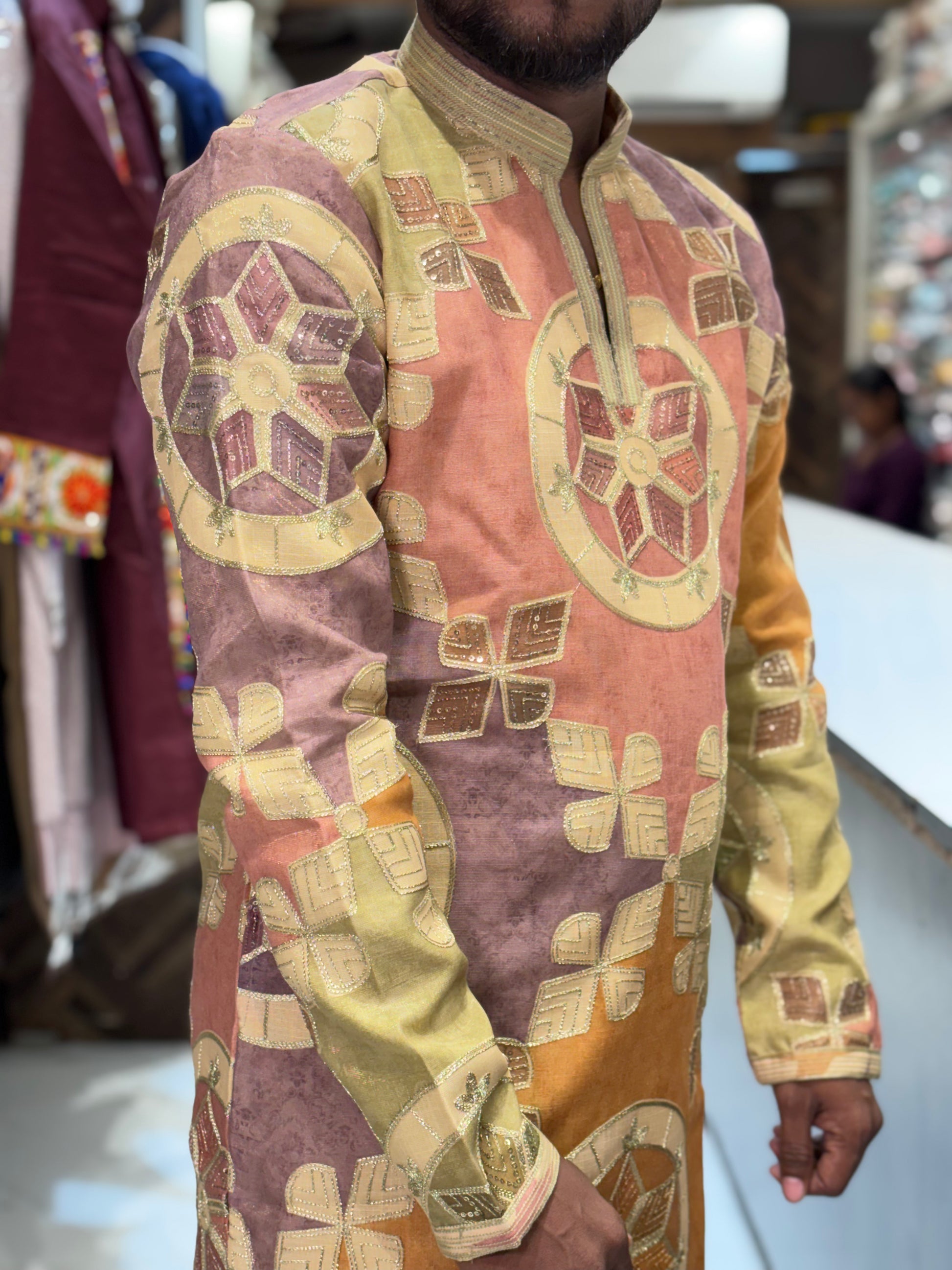 Designer Multicolor Embroidered Kurta for Men | Tulsiya
