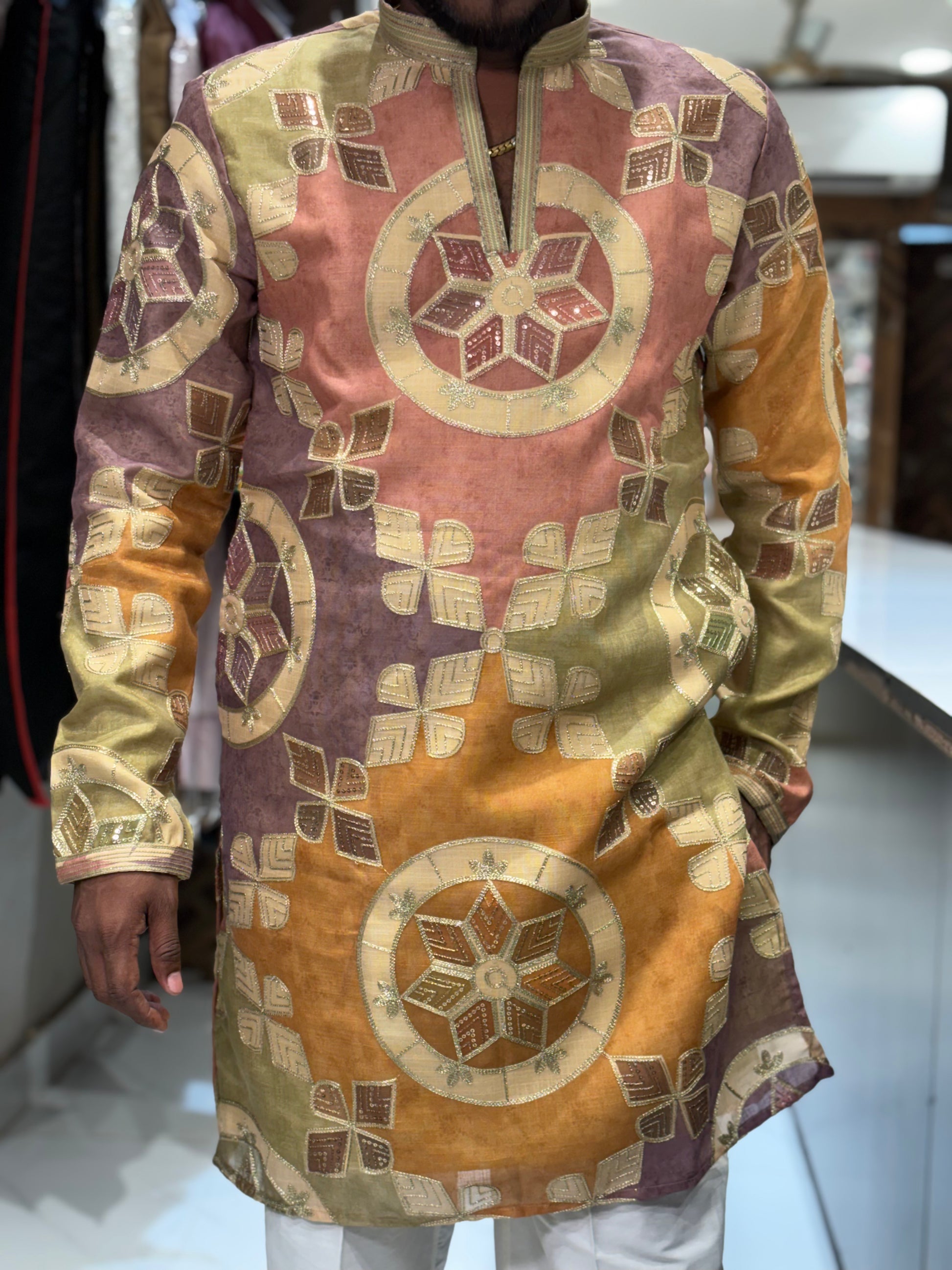 Designer Multicolor Embroidered Kurta for Men | Tulsiya