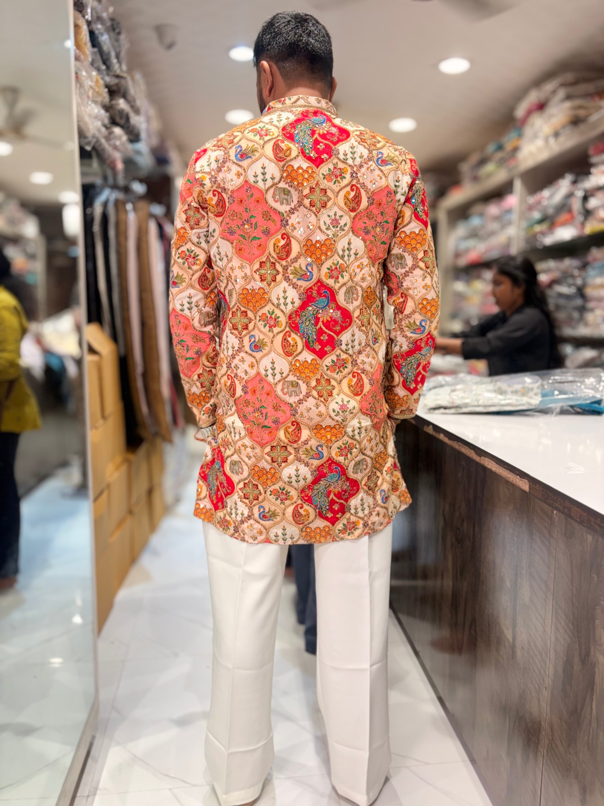 Premium Multicolour Embroidered Silk Kurta for Men | Designer Festive Ethnic Wear