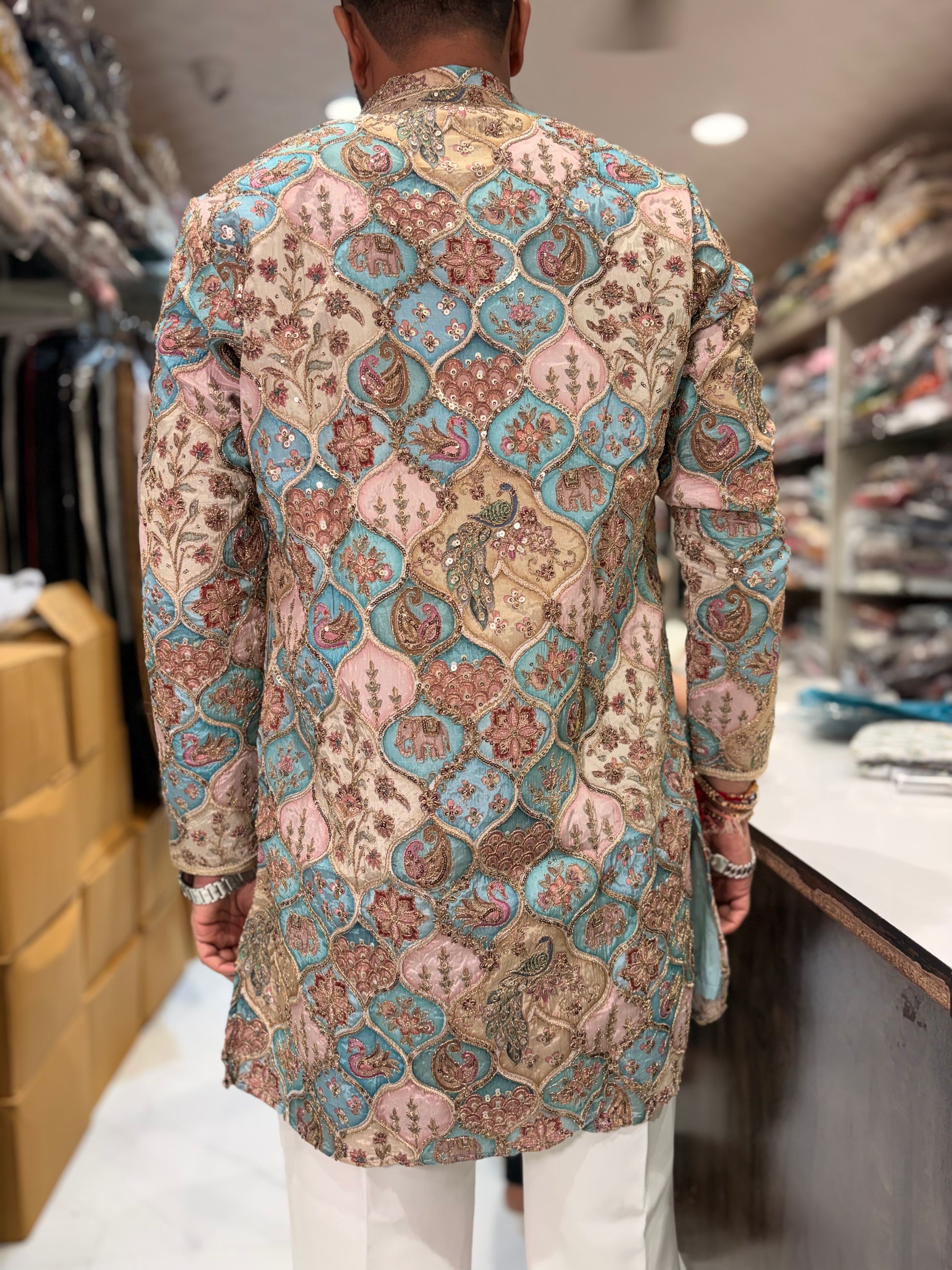 Premium Multicolour Embroidered Silk Kurta for Men | Designer Festive Ethnic Wear