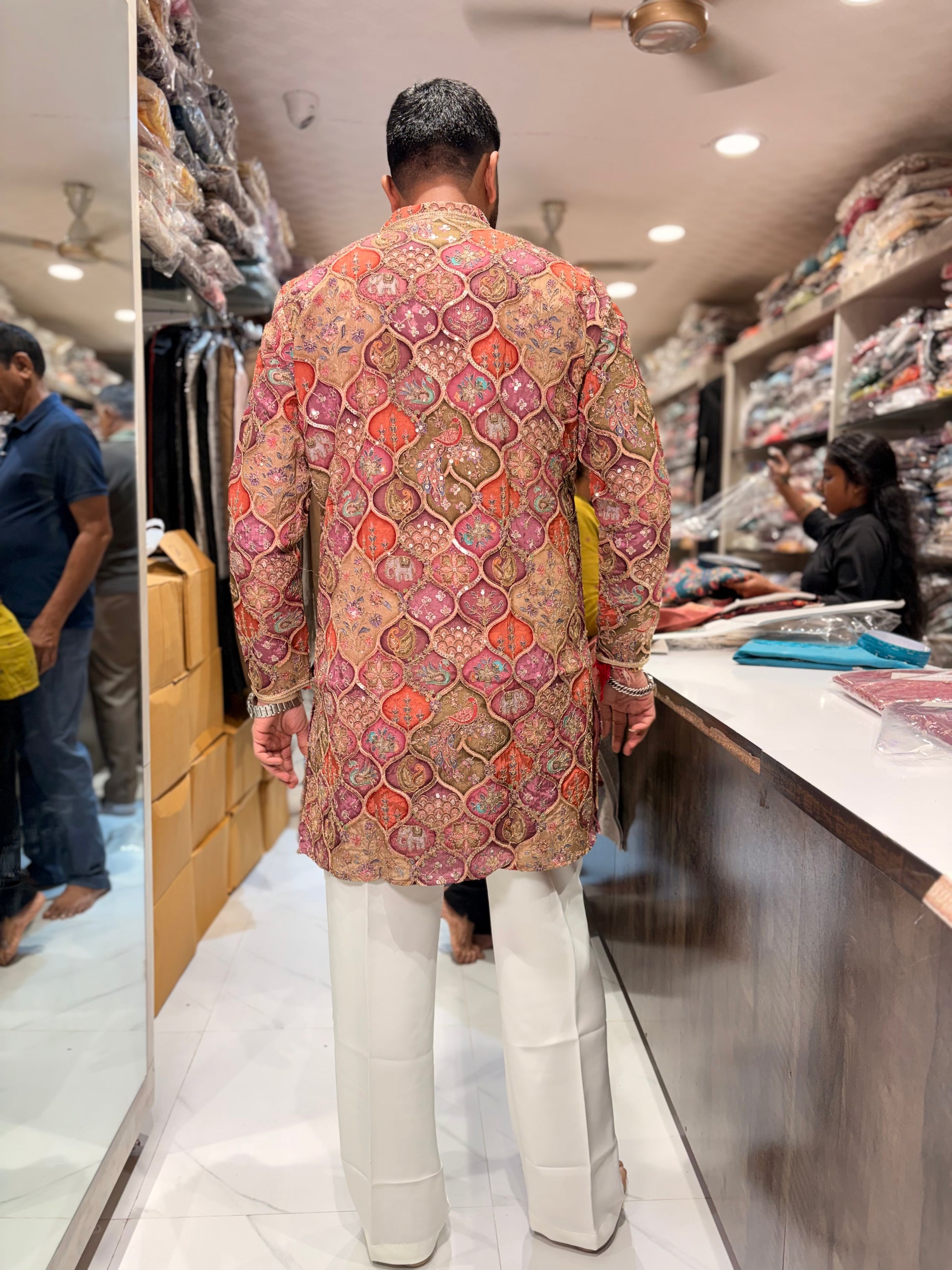 Premium Multicolour Embroidered Silk Kurta for Men | Designer Festive Ethnic Wear