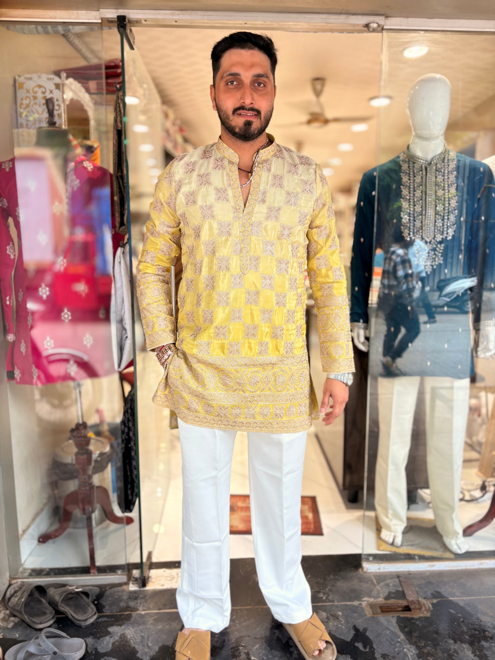 Premium Tissue Silk Embroidered Kurta