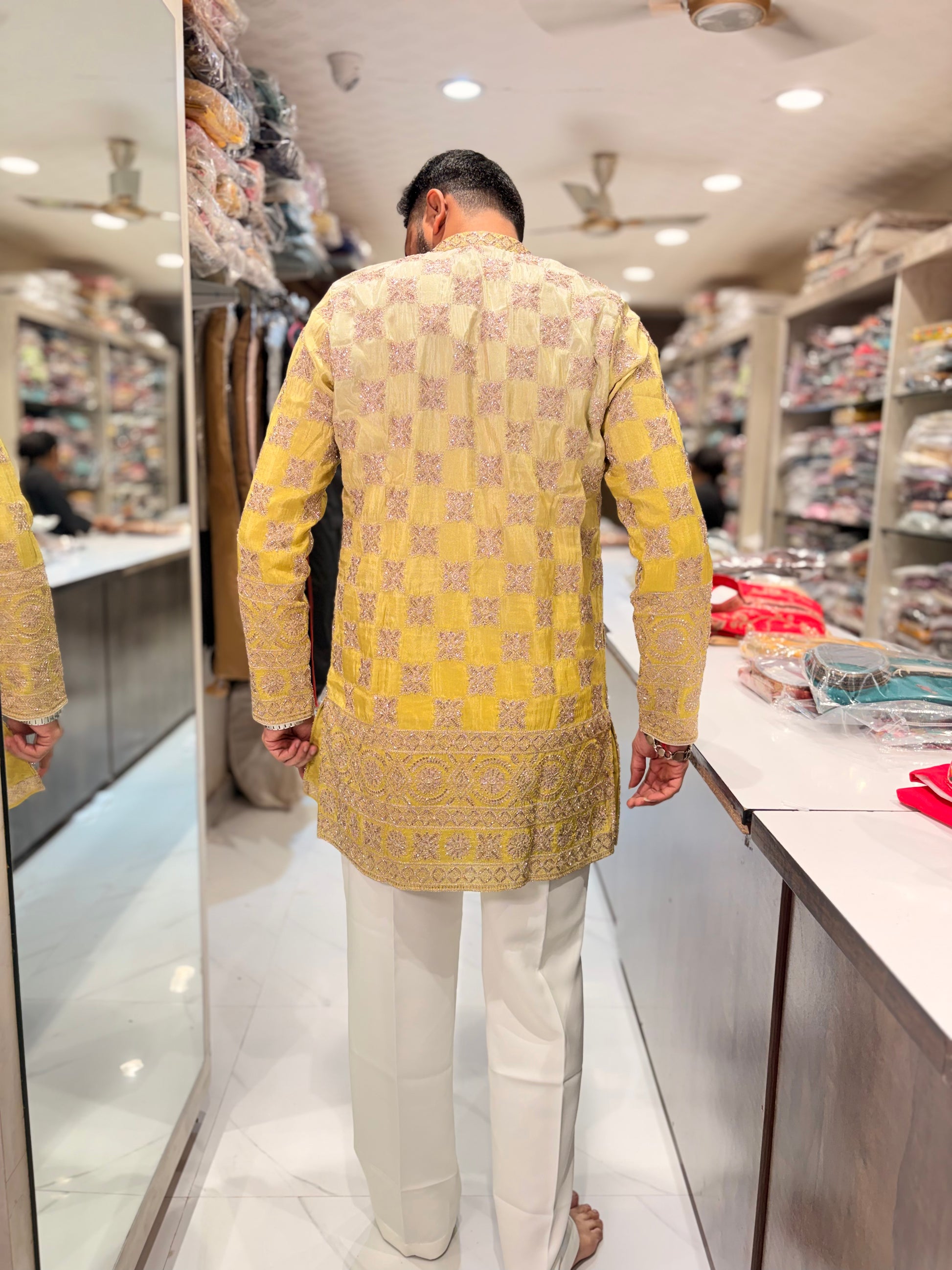 Premium Tissue Silk Embroidered Kurta