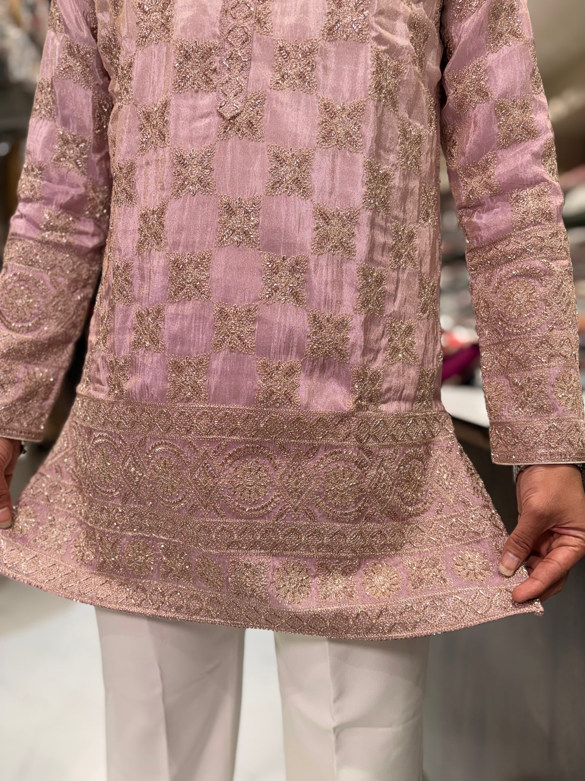 Premium Tissue Silk Embroidered Kurta