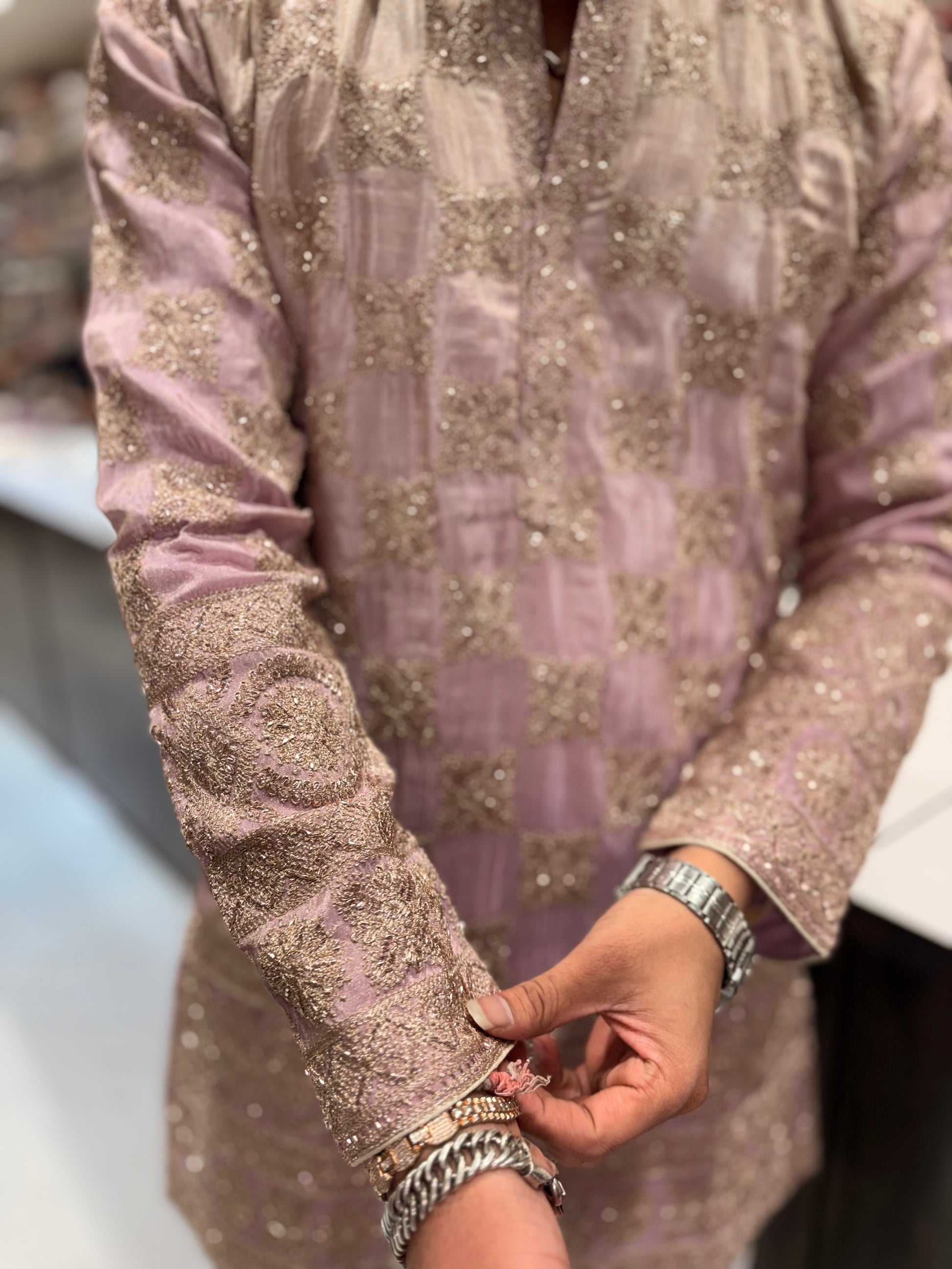 Premium Tissue Silk Embroidered Kurta
