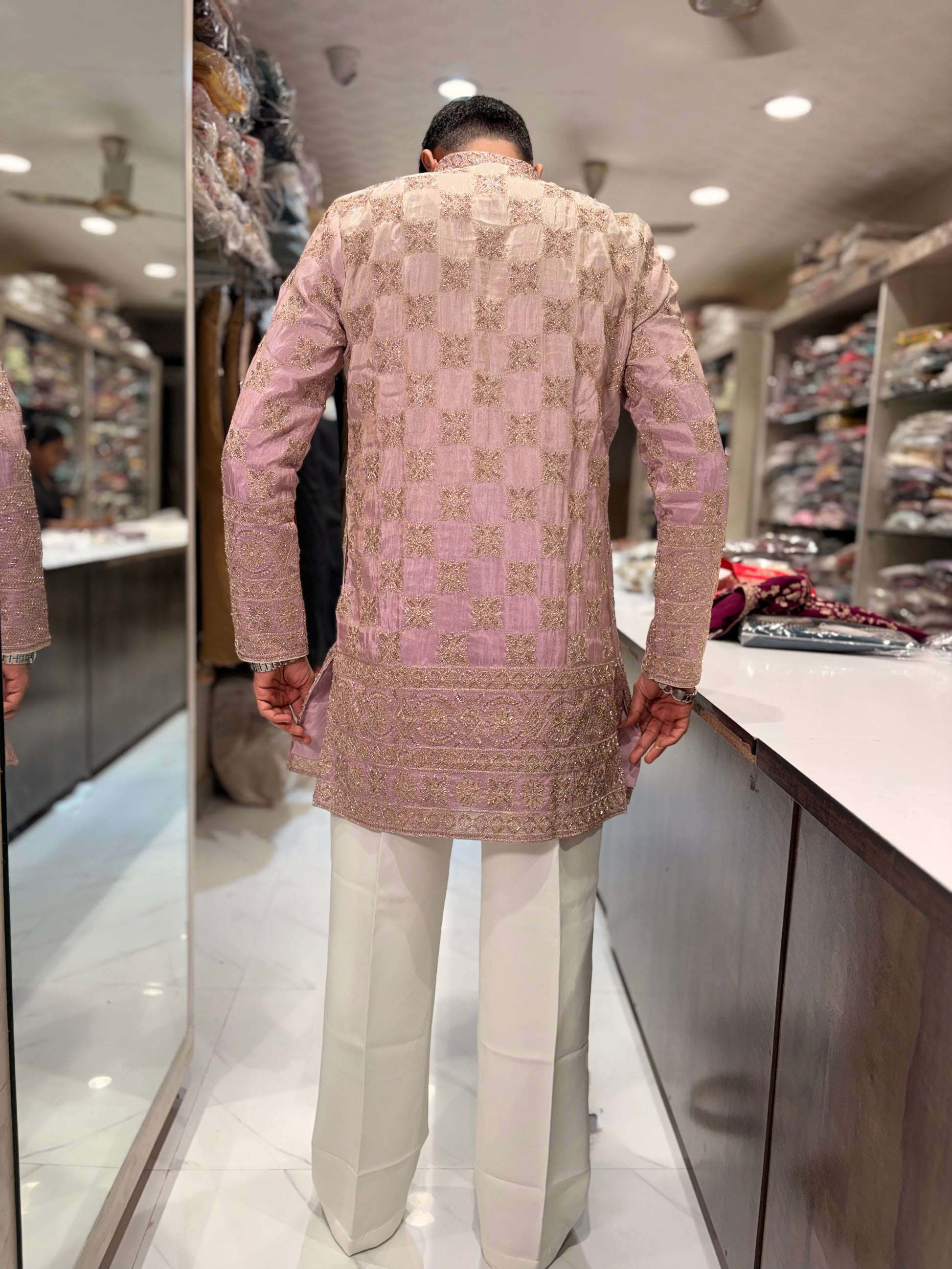 Premium Tissue Silk Embroidered Kurta