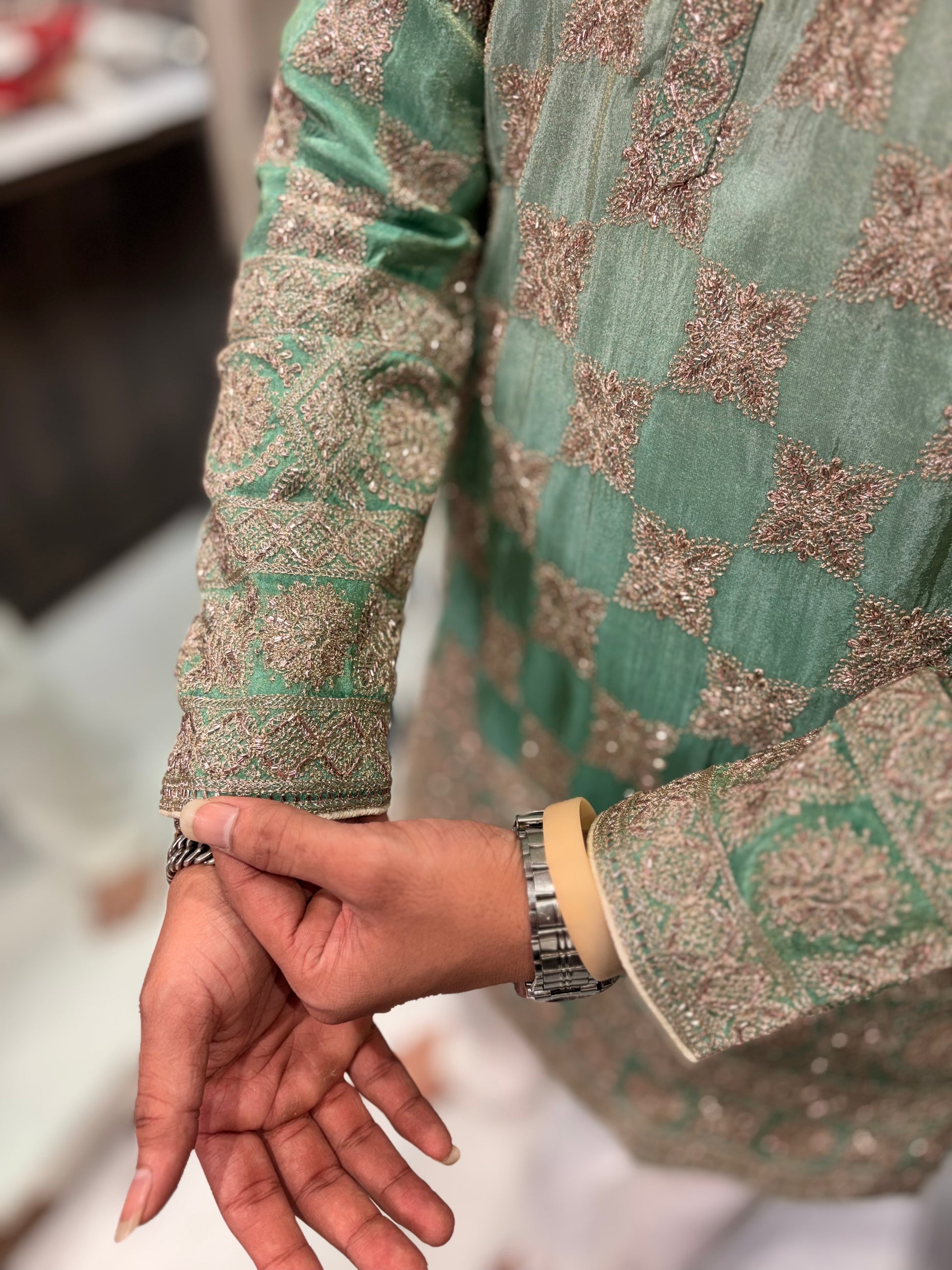Premium Tissue Silk Embroidered Kurta