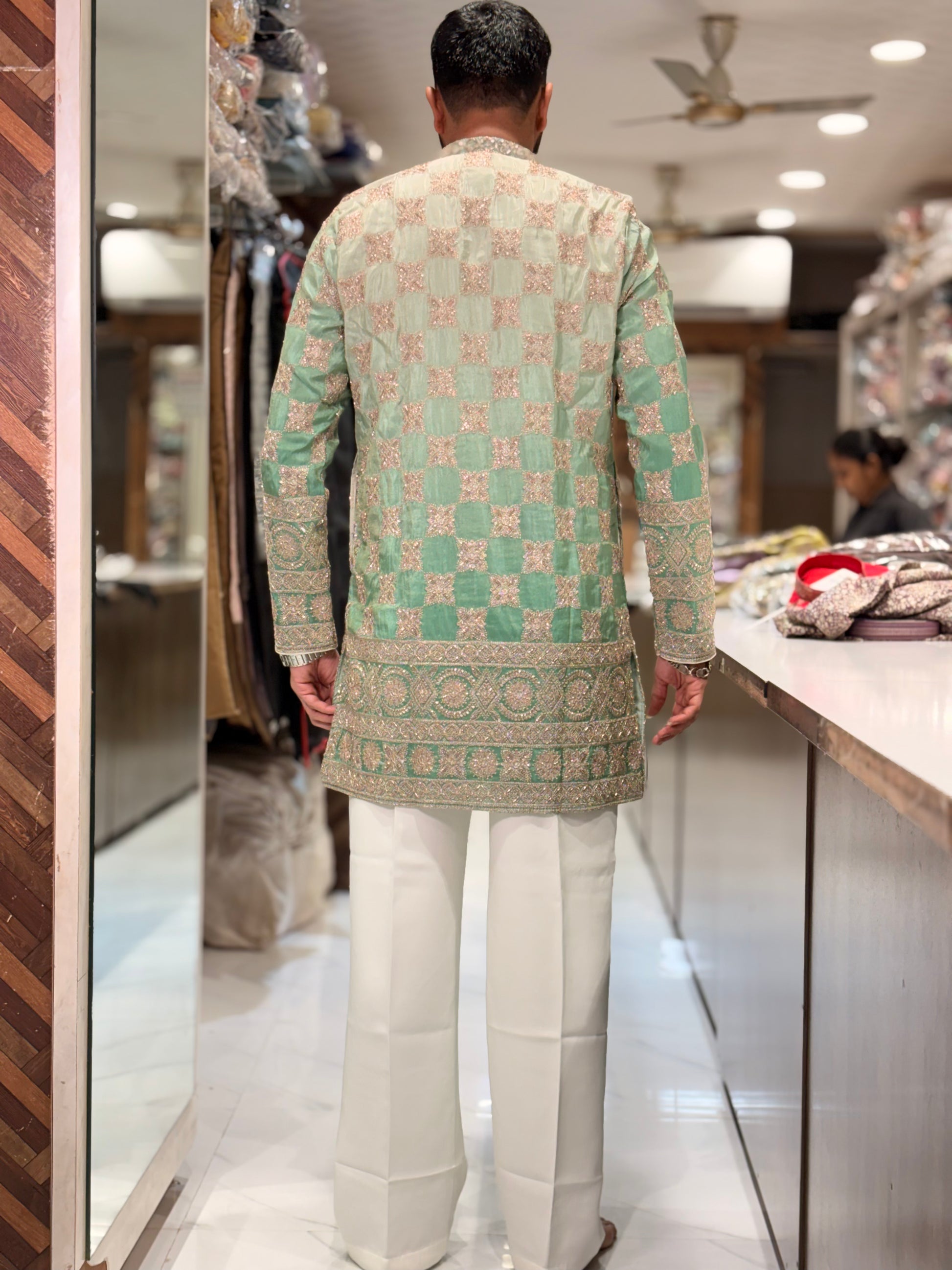 Premium Tissue Silk Embroidered Kurta