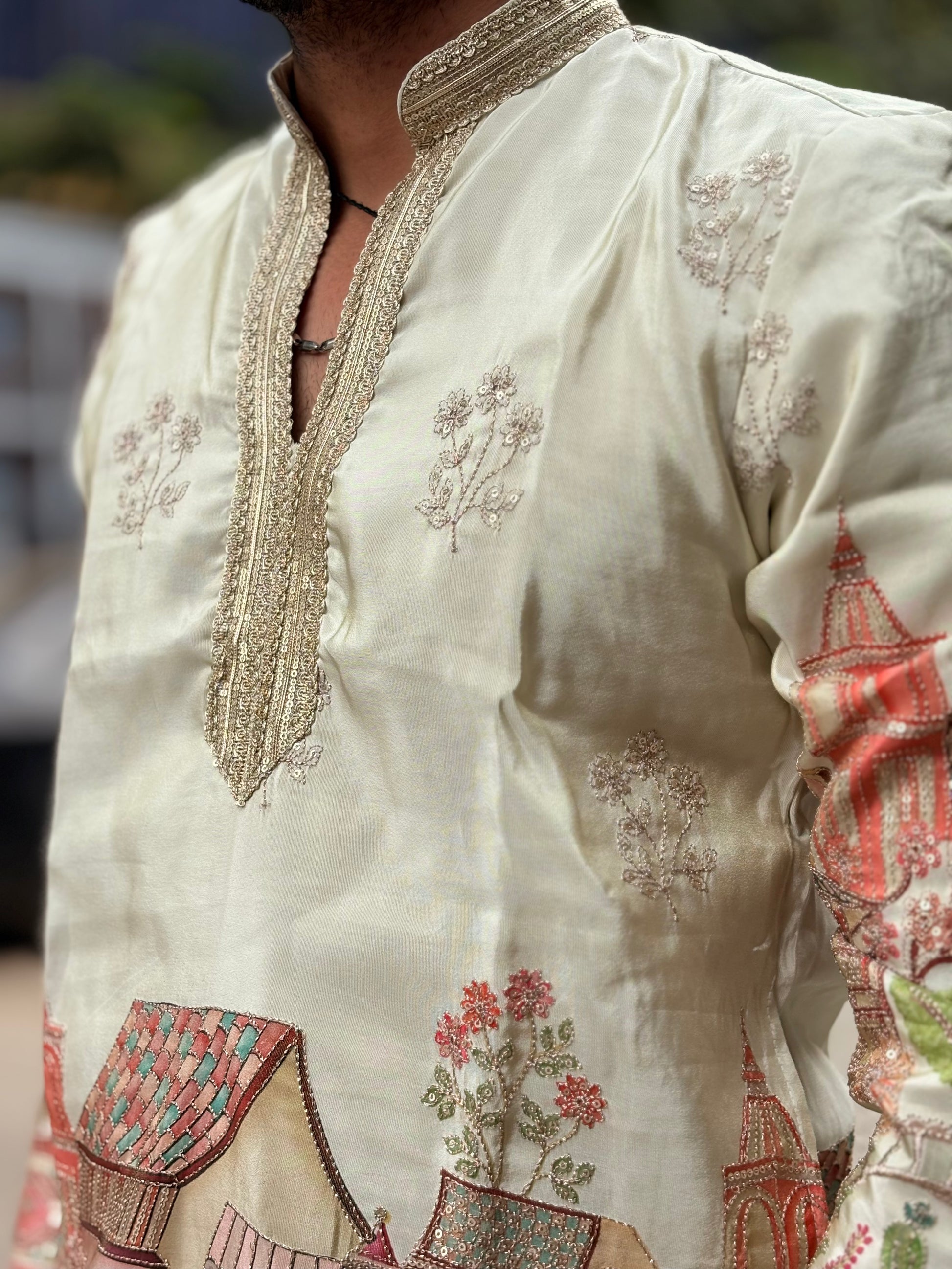Premium Heritage Embroidered Silk Kurta