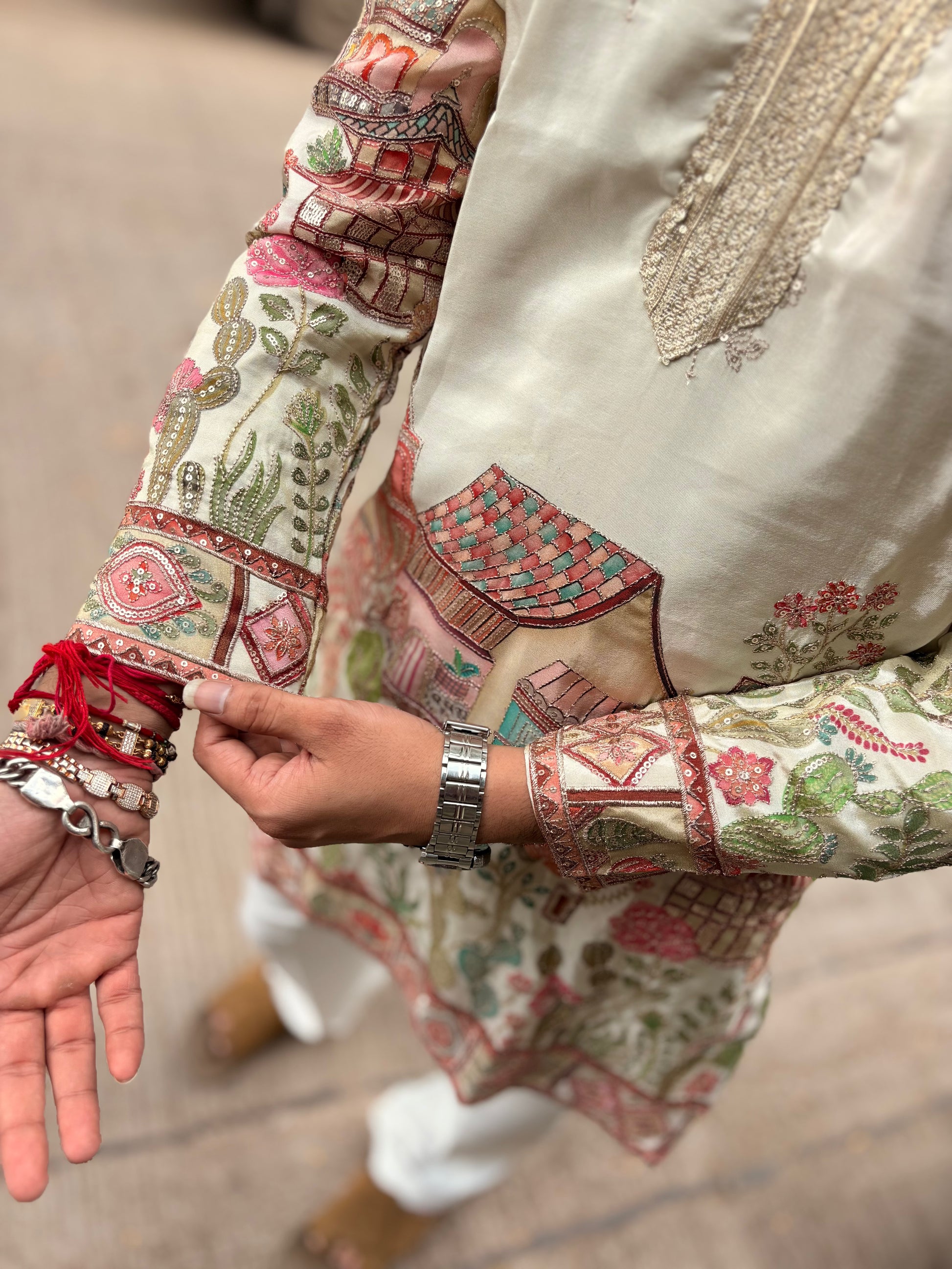 Premium Heritage Embroidered Silk Kurta