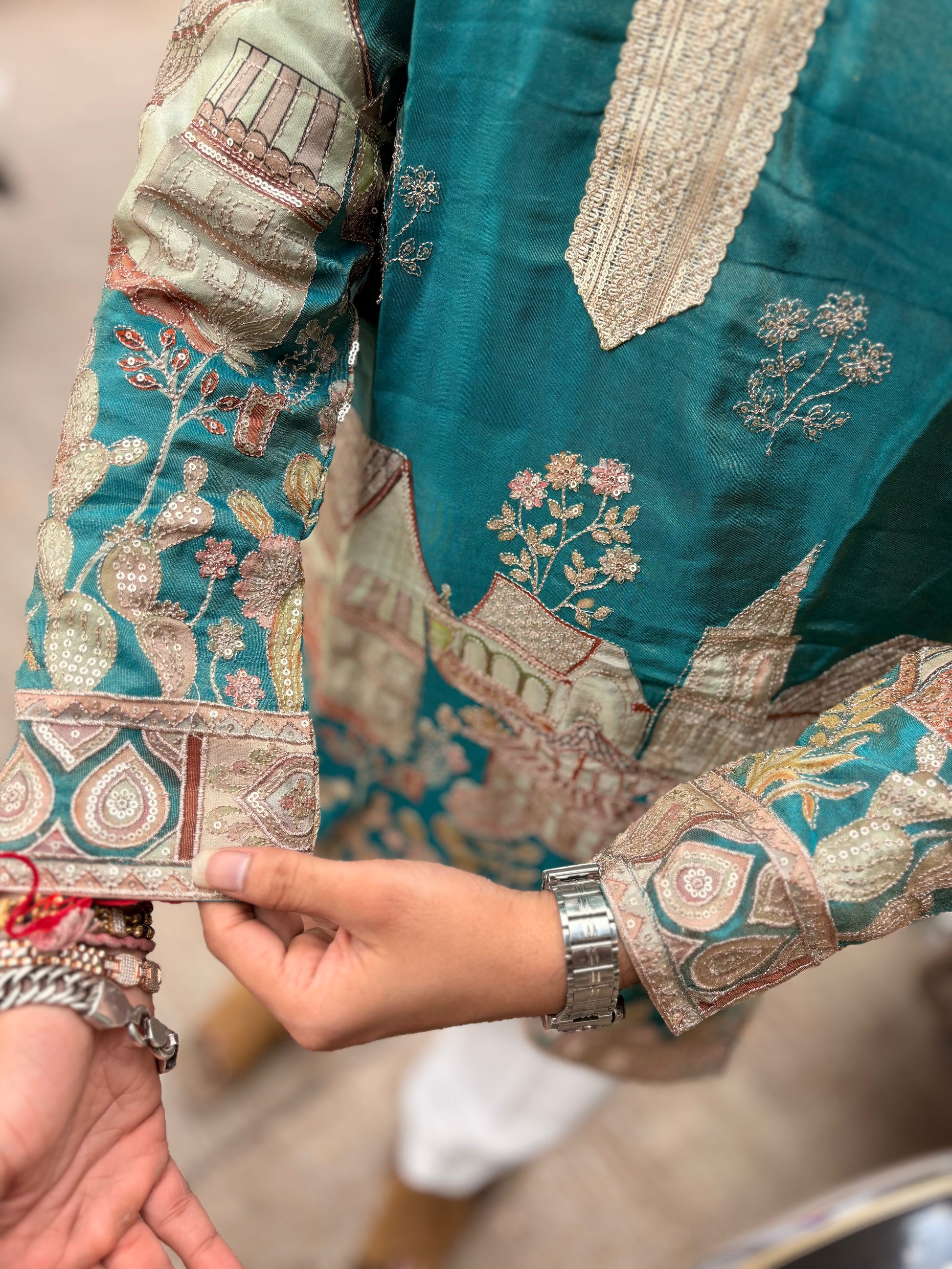 Premium Heritage Embroidered Silk Kurta