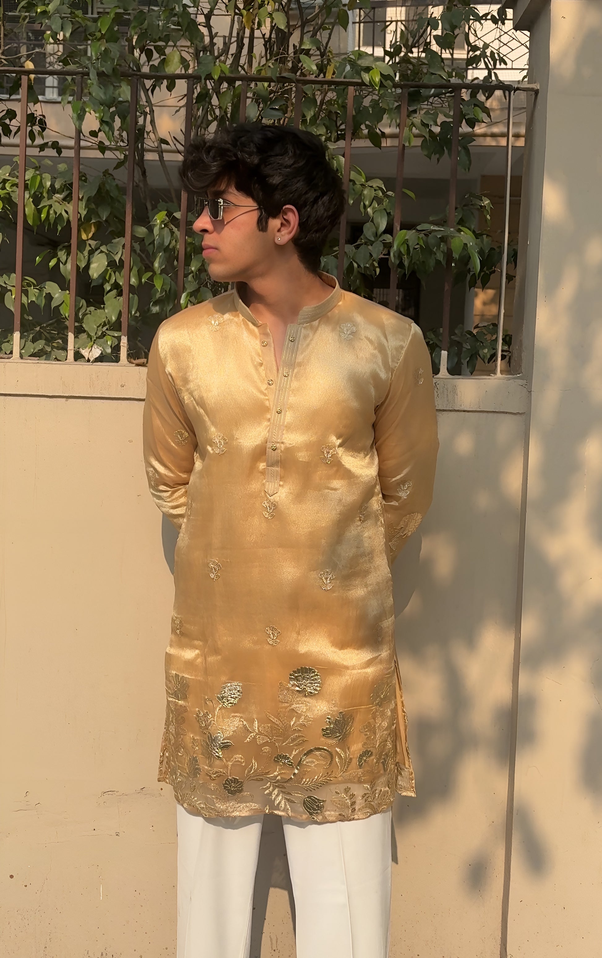 GOLDEN BLUSH FUSION MID KURTA