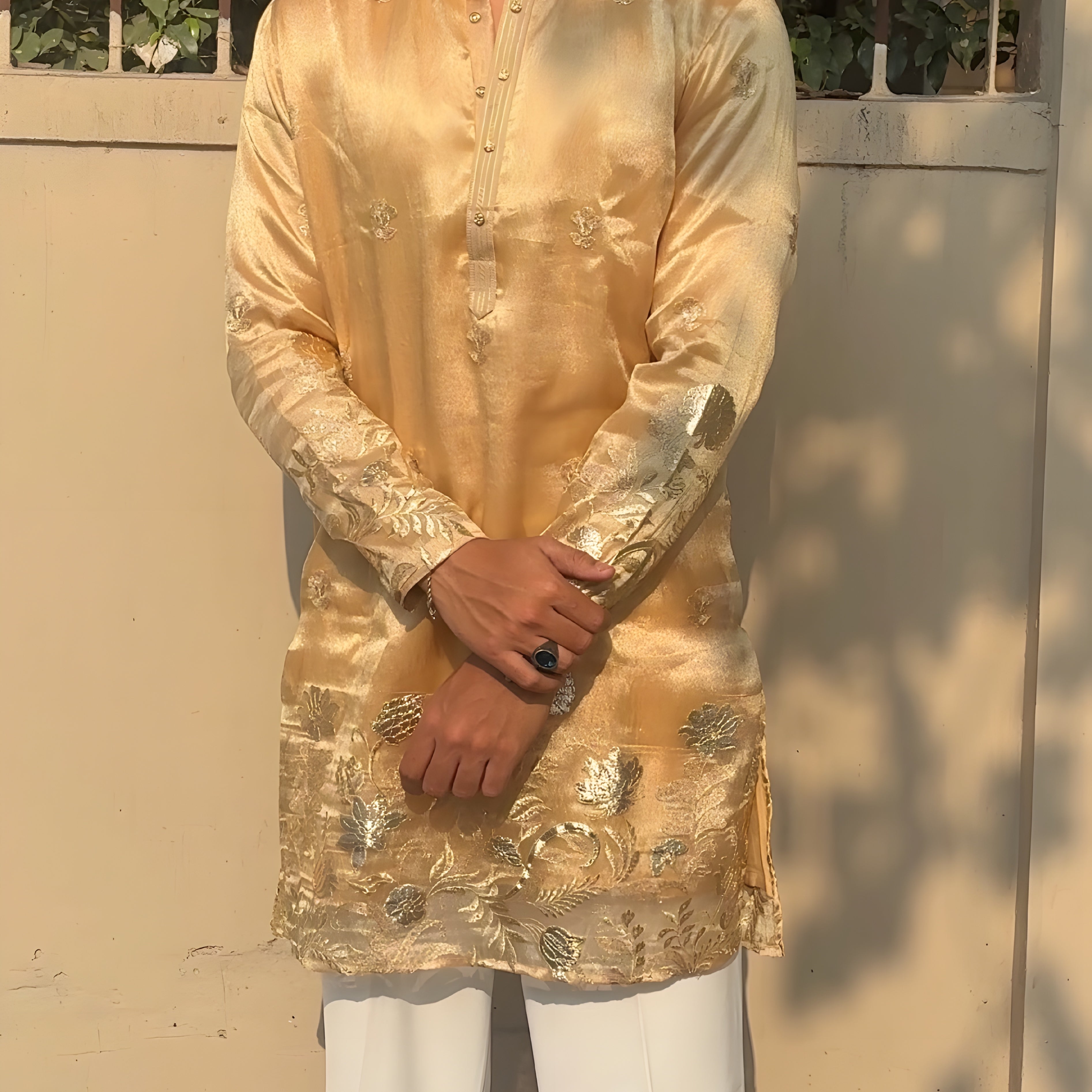 GOLDEN BLUSH FUSION MID KURTA