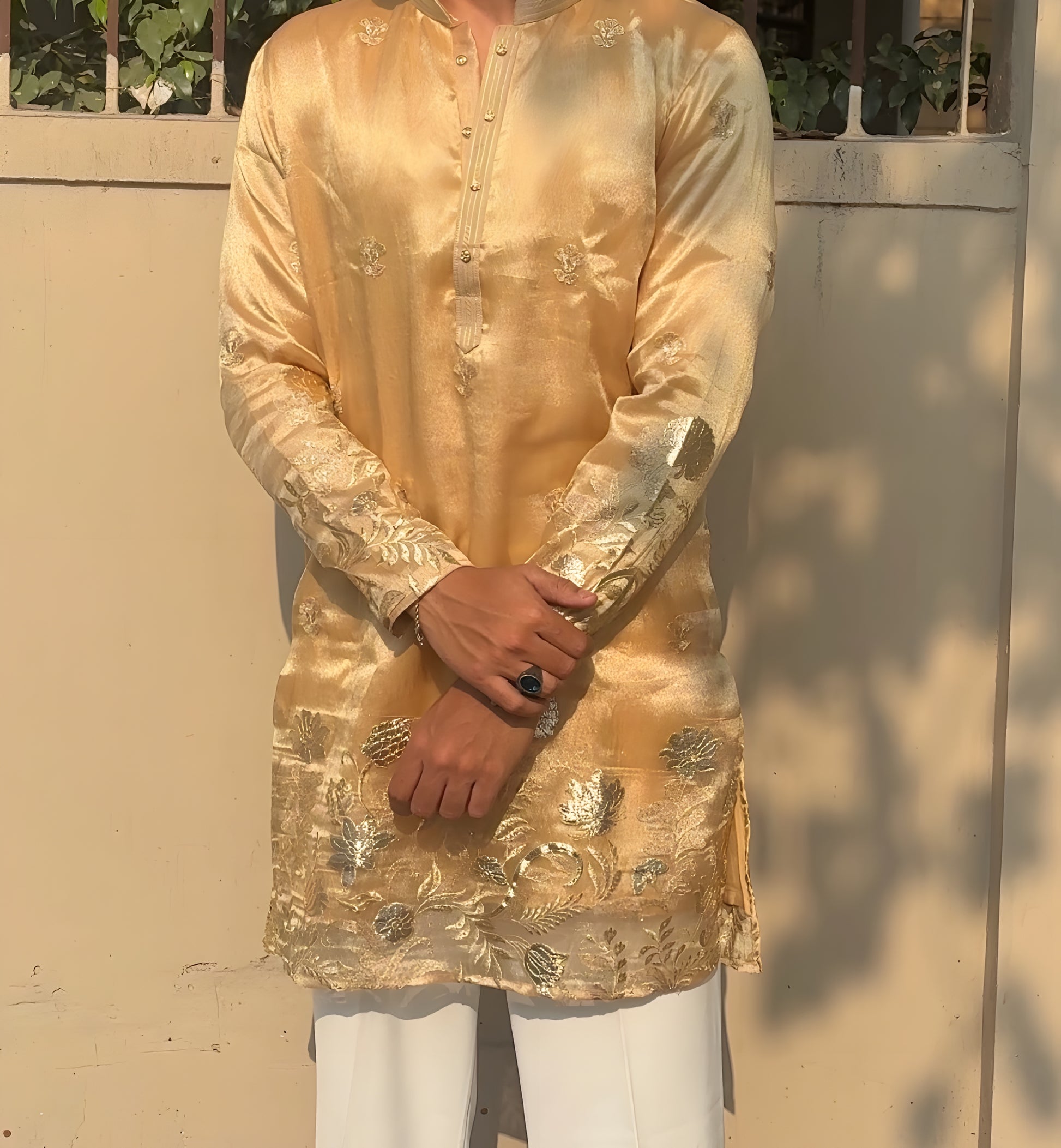 GOLDEN BLUSH FUSION MID KURTA