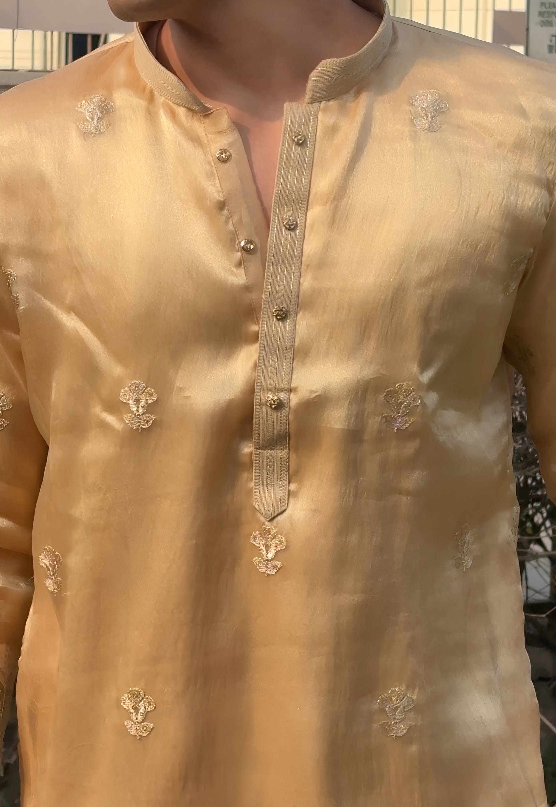 GOLDEN BLUSH FUSION MID KURTA