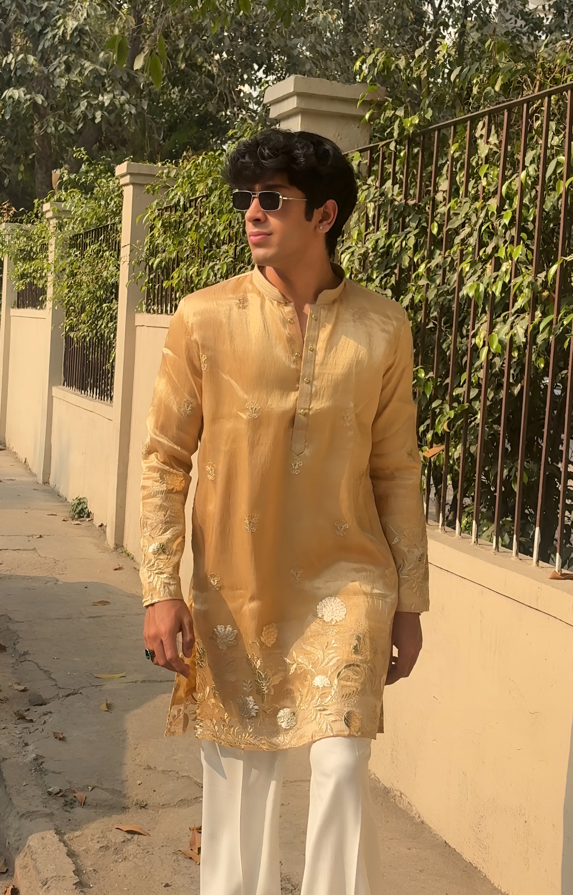GOLDEN BLUSH FUSION MID KURTA