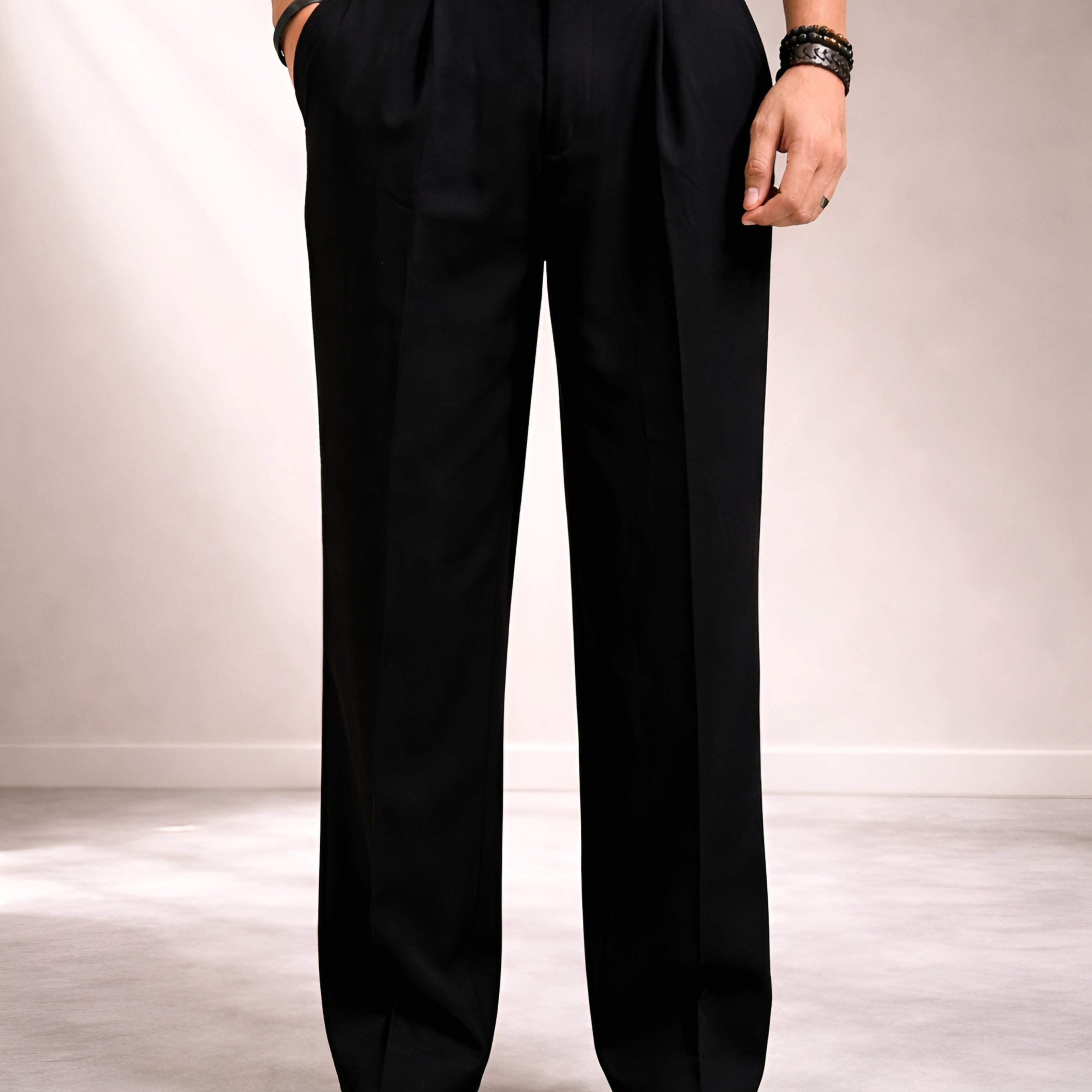 BLACK PARALLEL PANTS (TROUSERS)