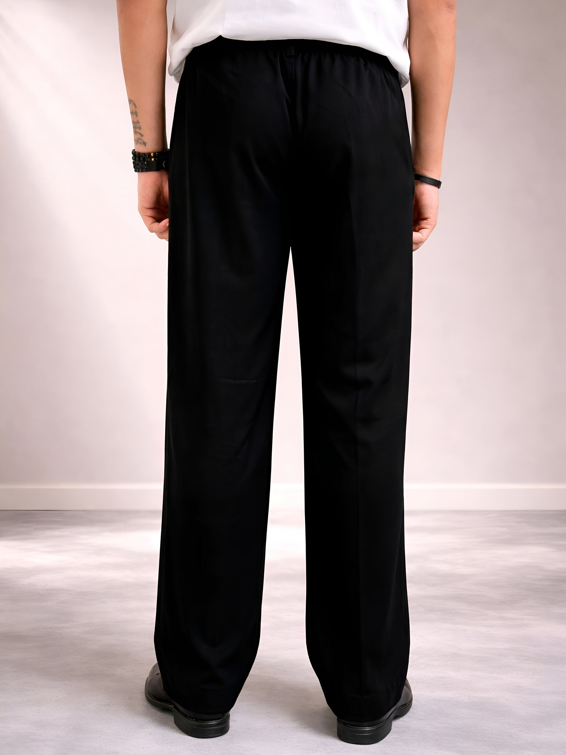 BLACK PARALLEL PANTS (TROUSERS)
