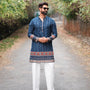BLUSHING BLUE PAPER MIRROR WORK MID-LENGTH KURTA
