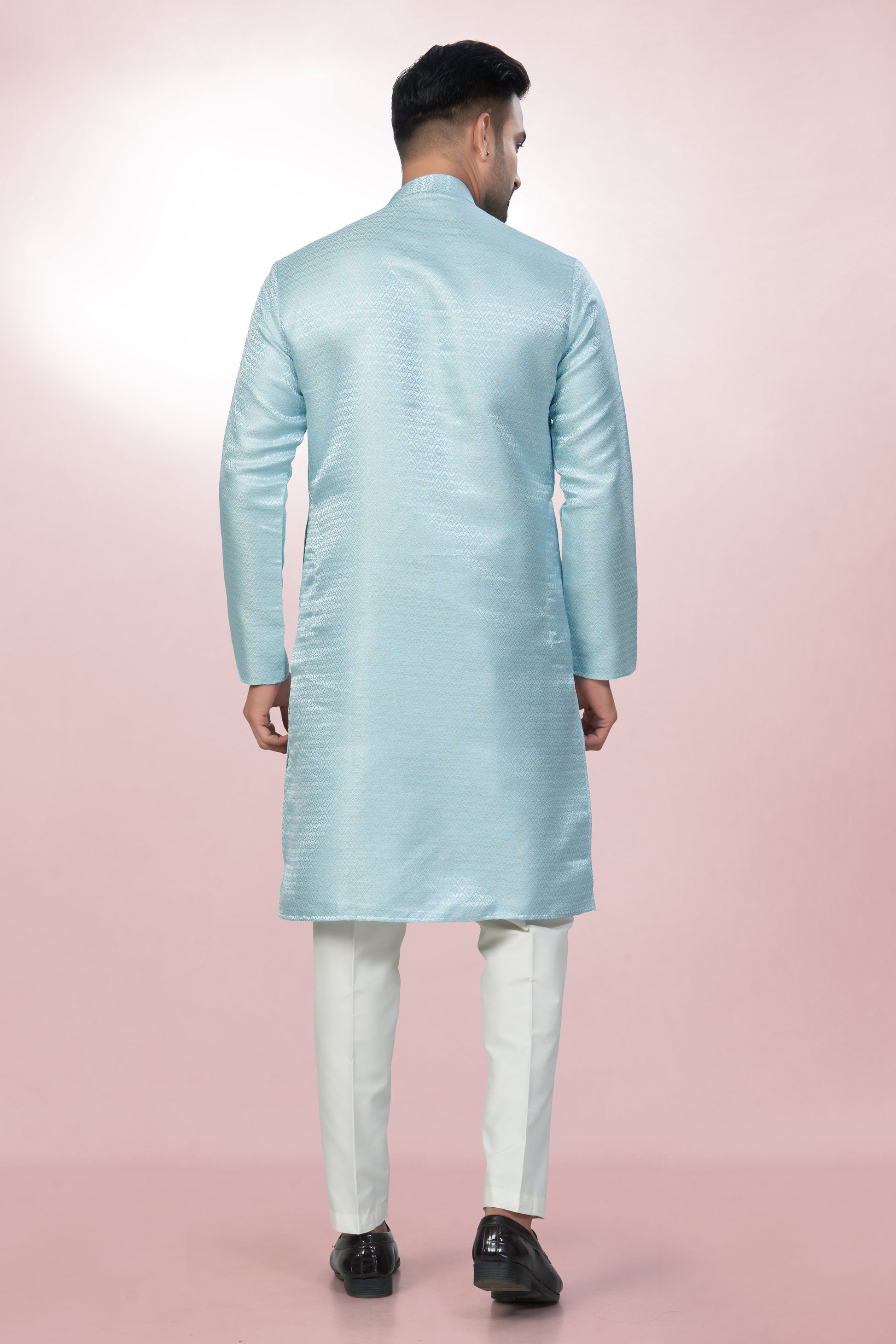 Sky Blue Blush Silk Elegance Kurta | Silk Kurta | Kurta for Men