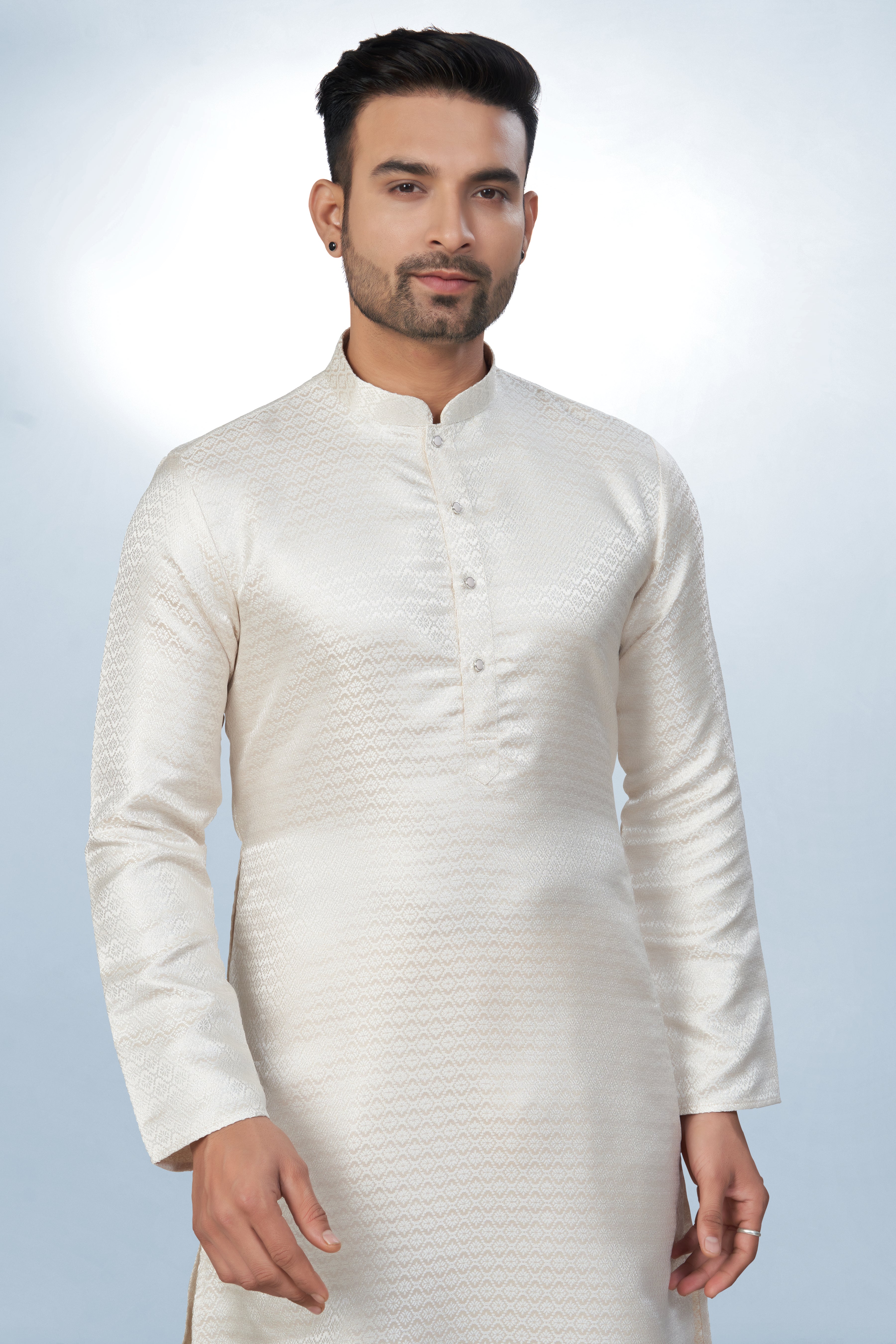 White Blush Silk Elegance Kurta | Silk Kurta | Kurta for Men