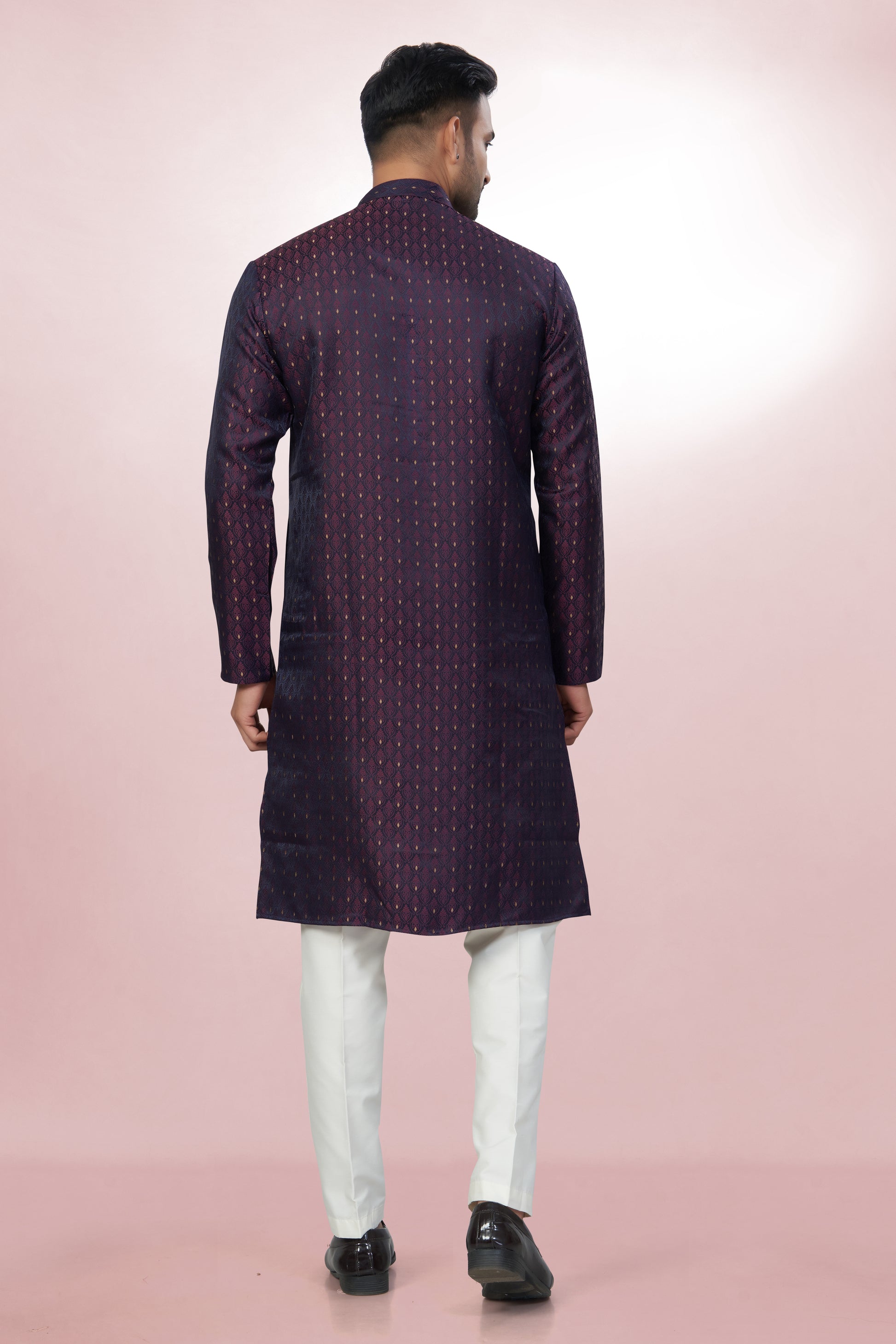 Self Design Onion Silk Kurta For Men | Silk/ Self- Woven Work