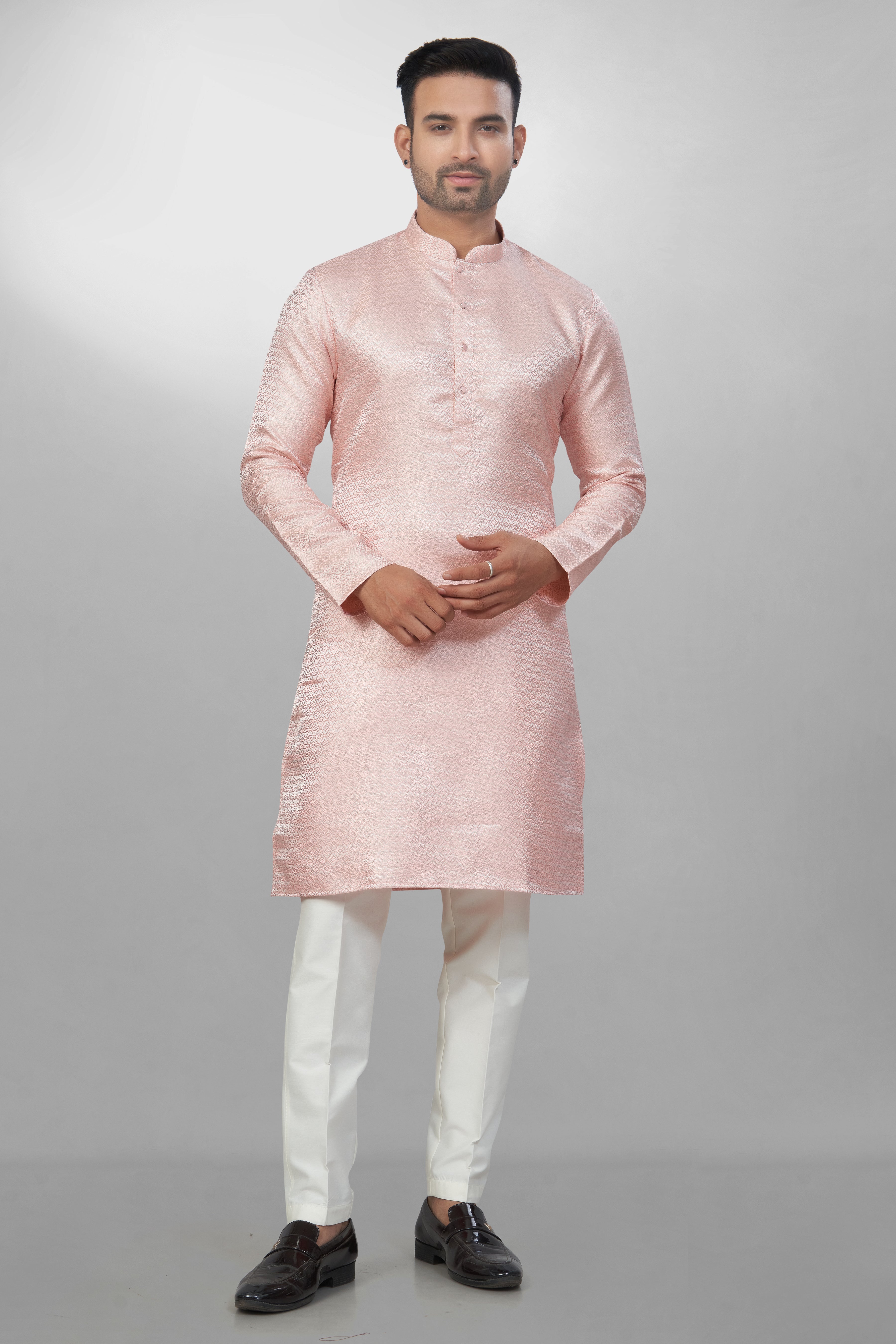 Light Pink Blush Silk Elegance Kurta | Silk Kurta | Kurta for Men