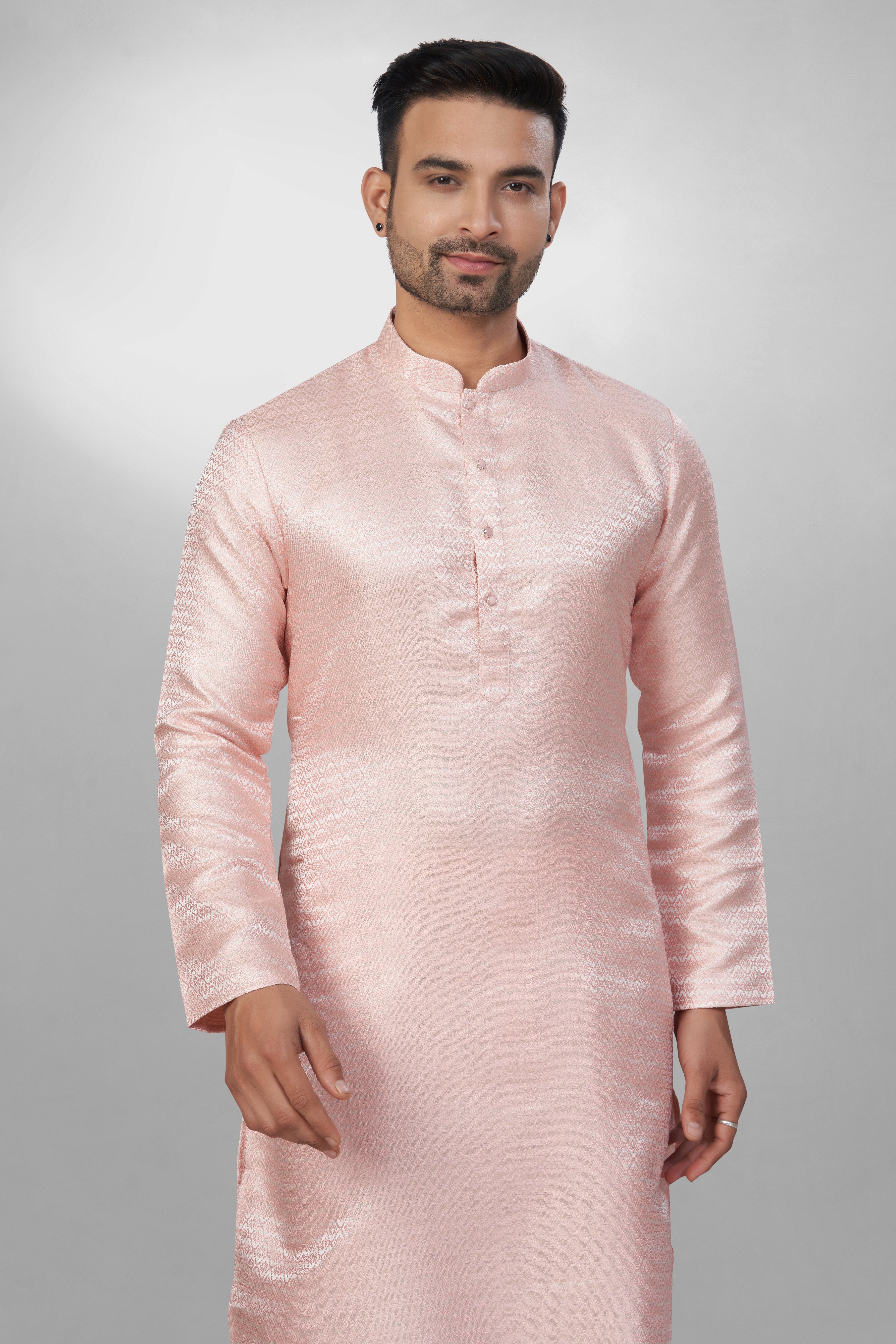 Light Pink Blush Silk Elegance Kurta | Silk Kurta | Kurta for Men