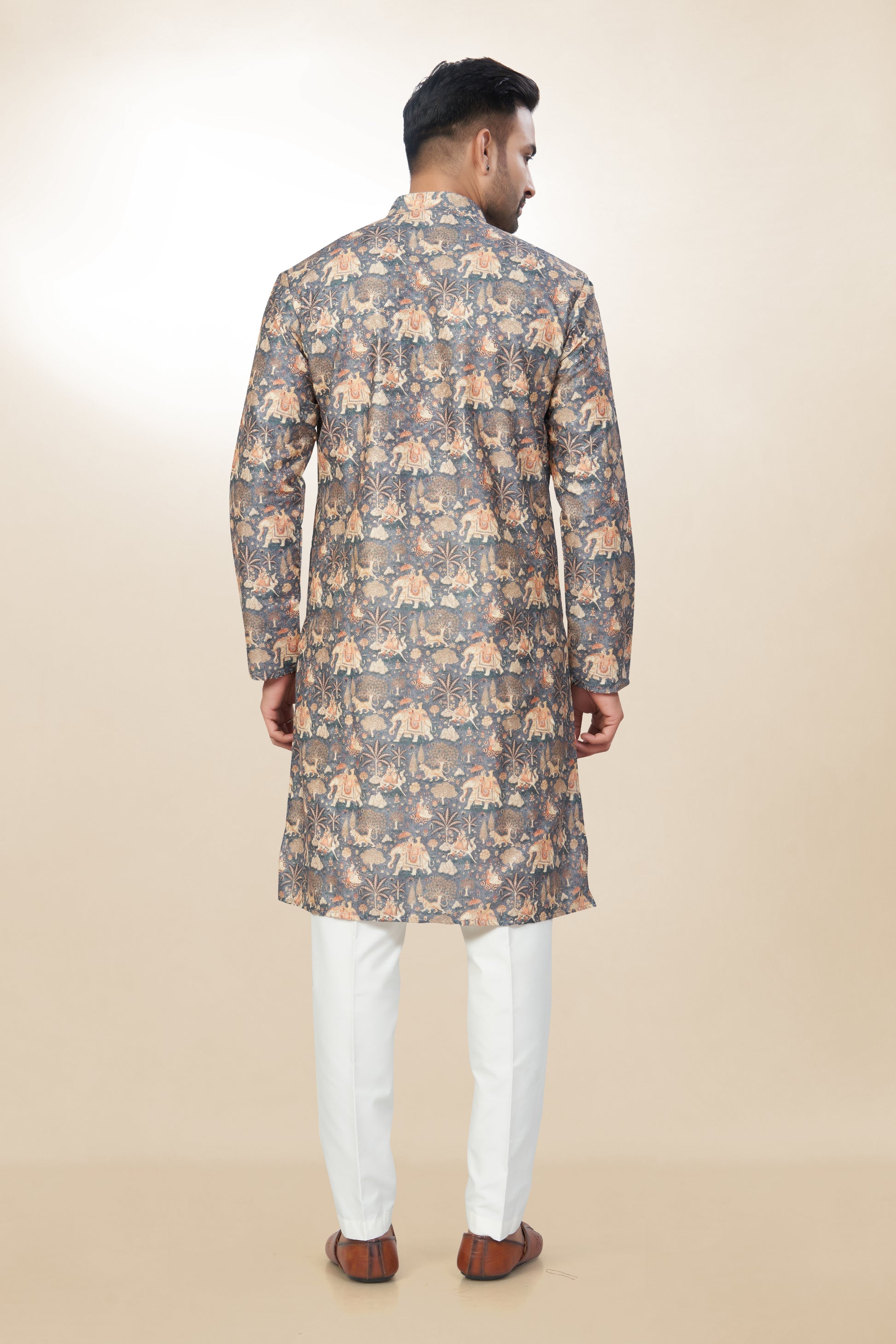 Artisanal Elephant Cotton Printed Kurta