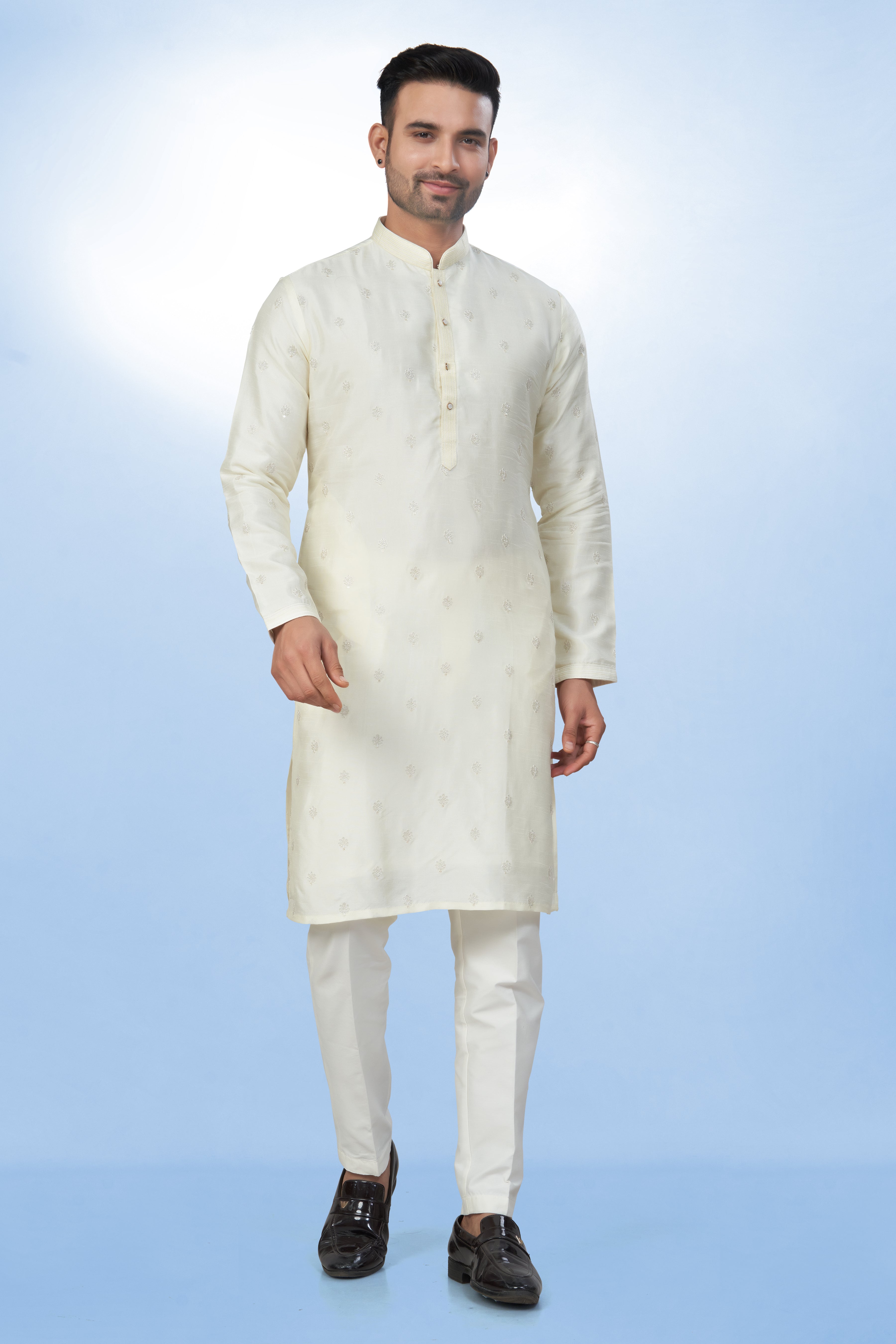 Classic Ivory Cotton Silk Kurta