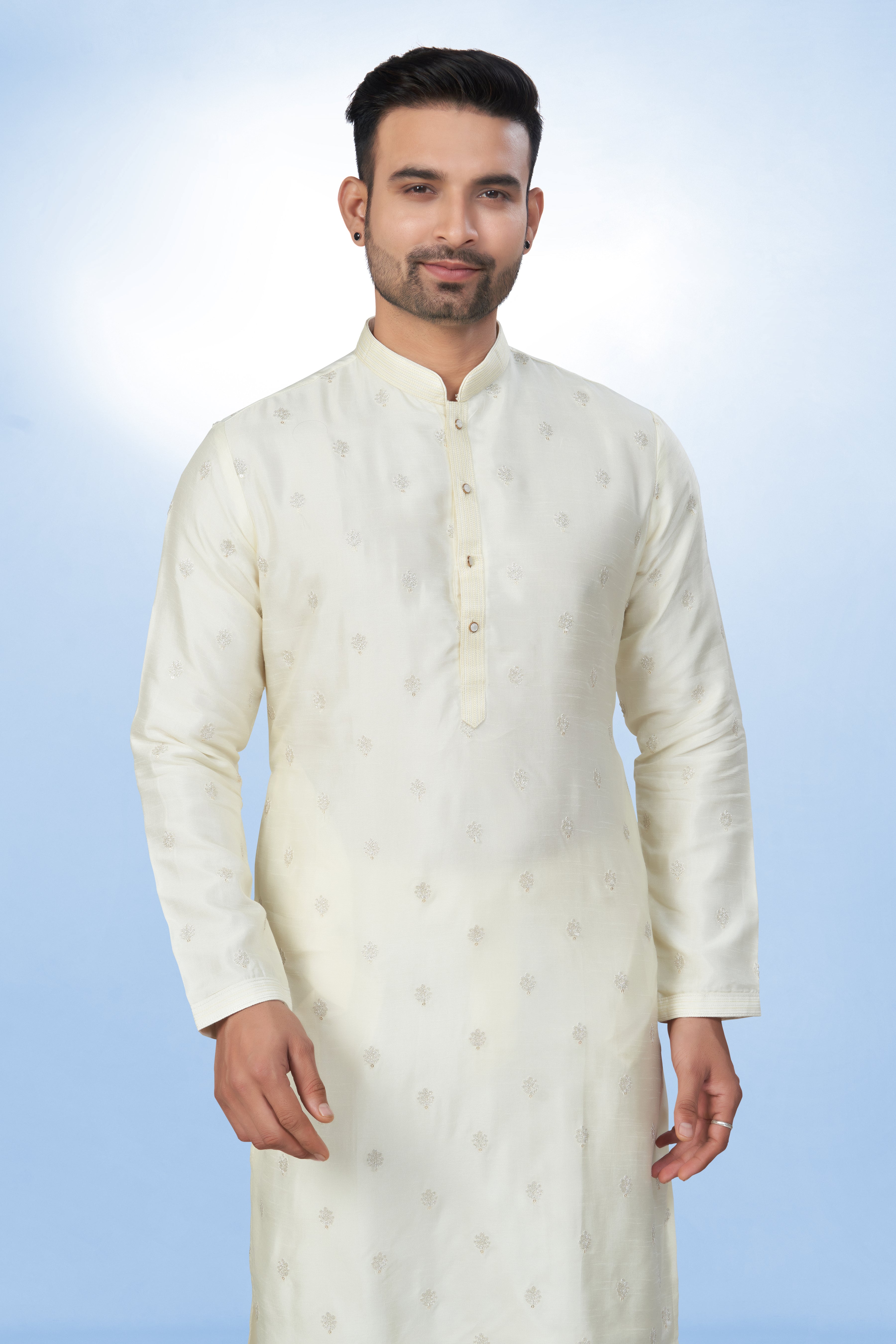 Classic Ivory Cotton Silk Kurta