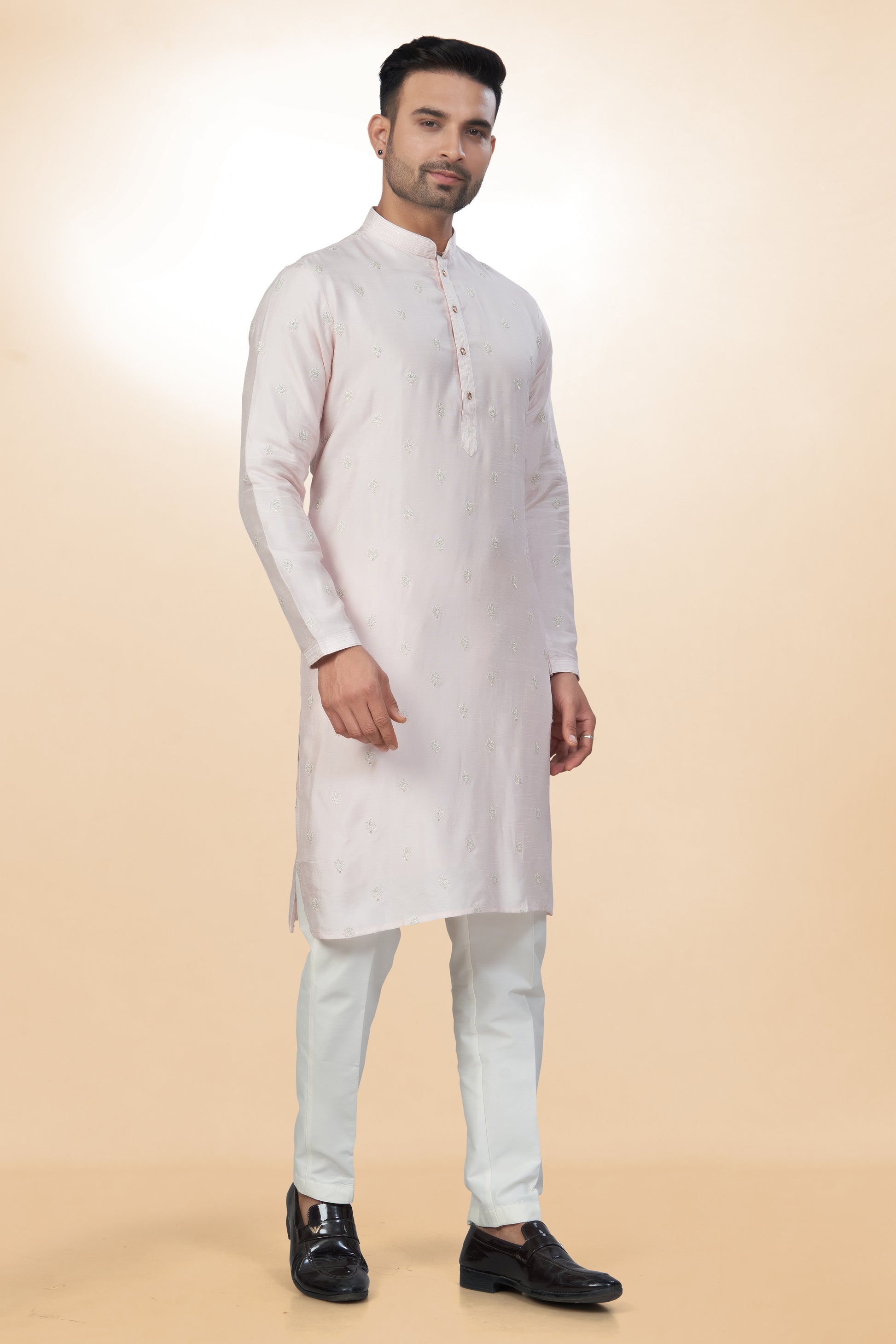 Soft Rose Cotton Silk Kurta