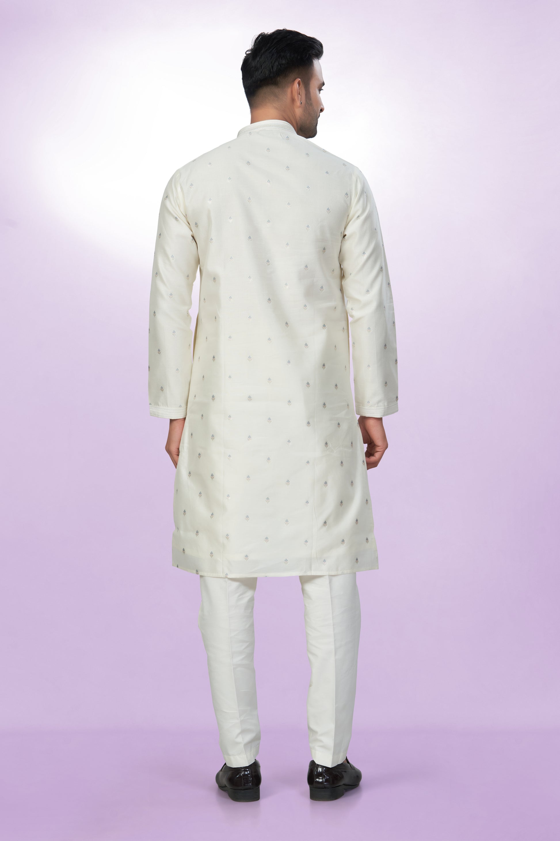 Alluring Off-White Cotton Silk Kurta