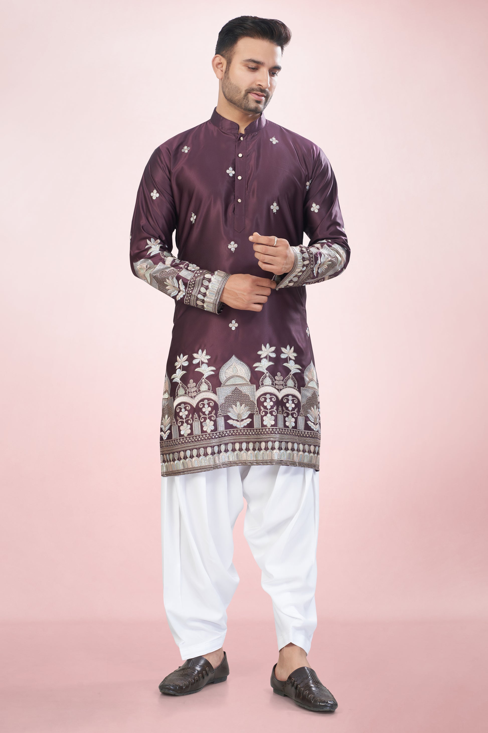 Regal Mulberry Silk Blend Kurta